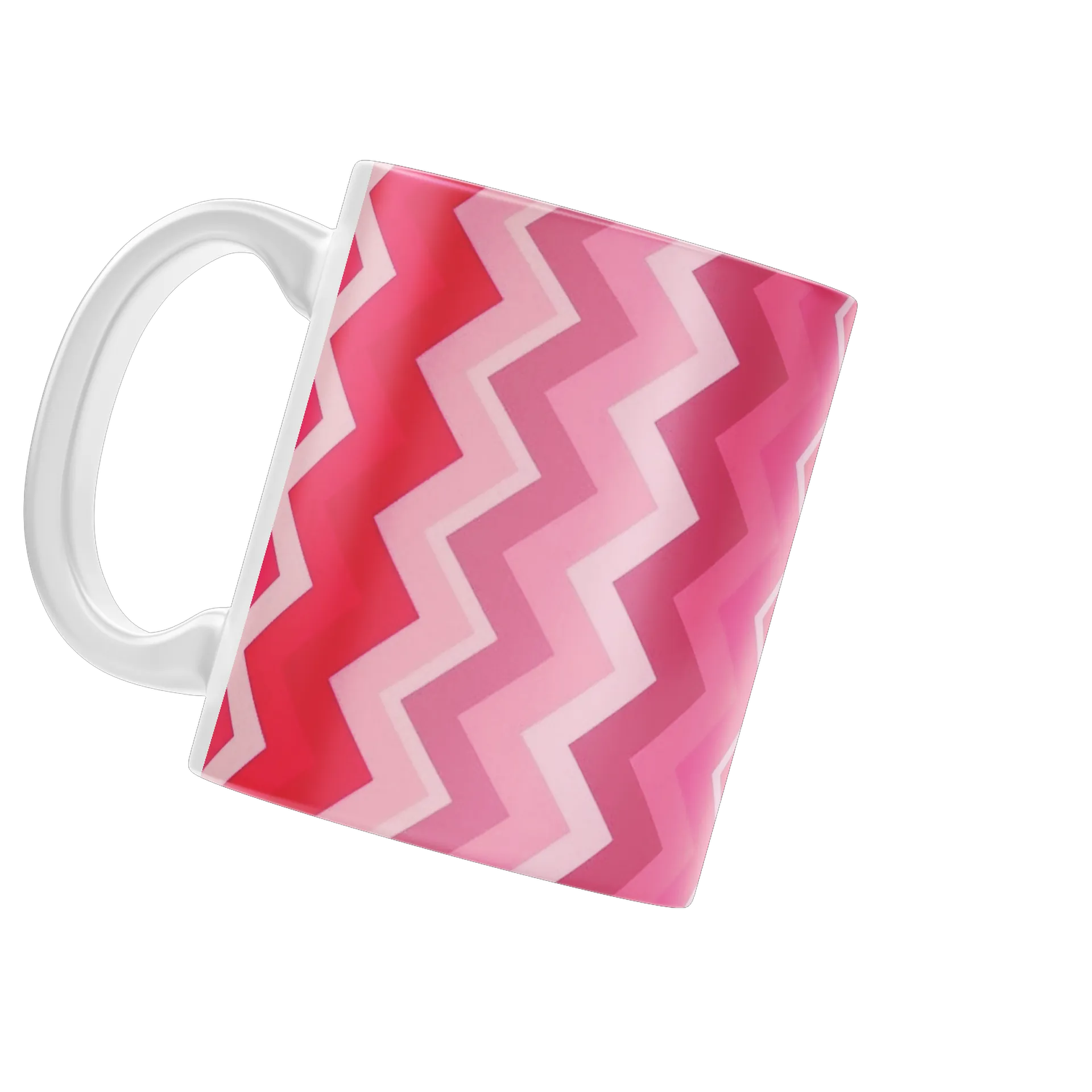 Caneca Porcelana Estampa Geométrica Rosa 325ml - Imagem 3