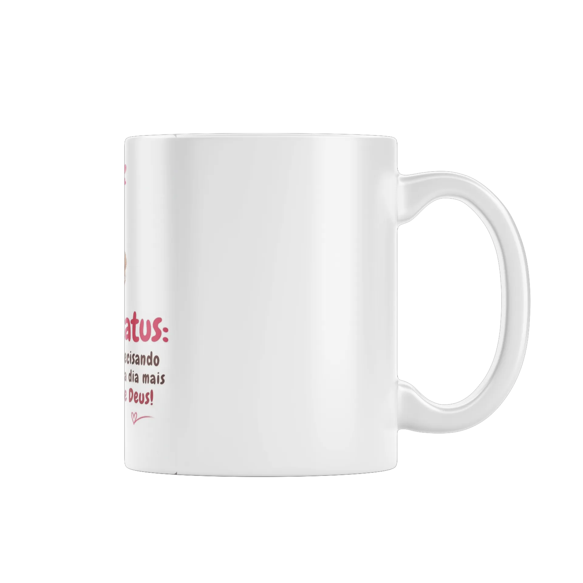 Caneca Menina Abraçando Chinelo Status 'Precisando Cada de https://bugbug.com.br — imagem 1 de 4