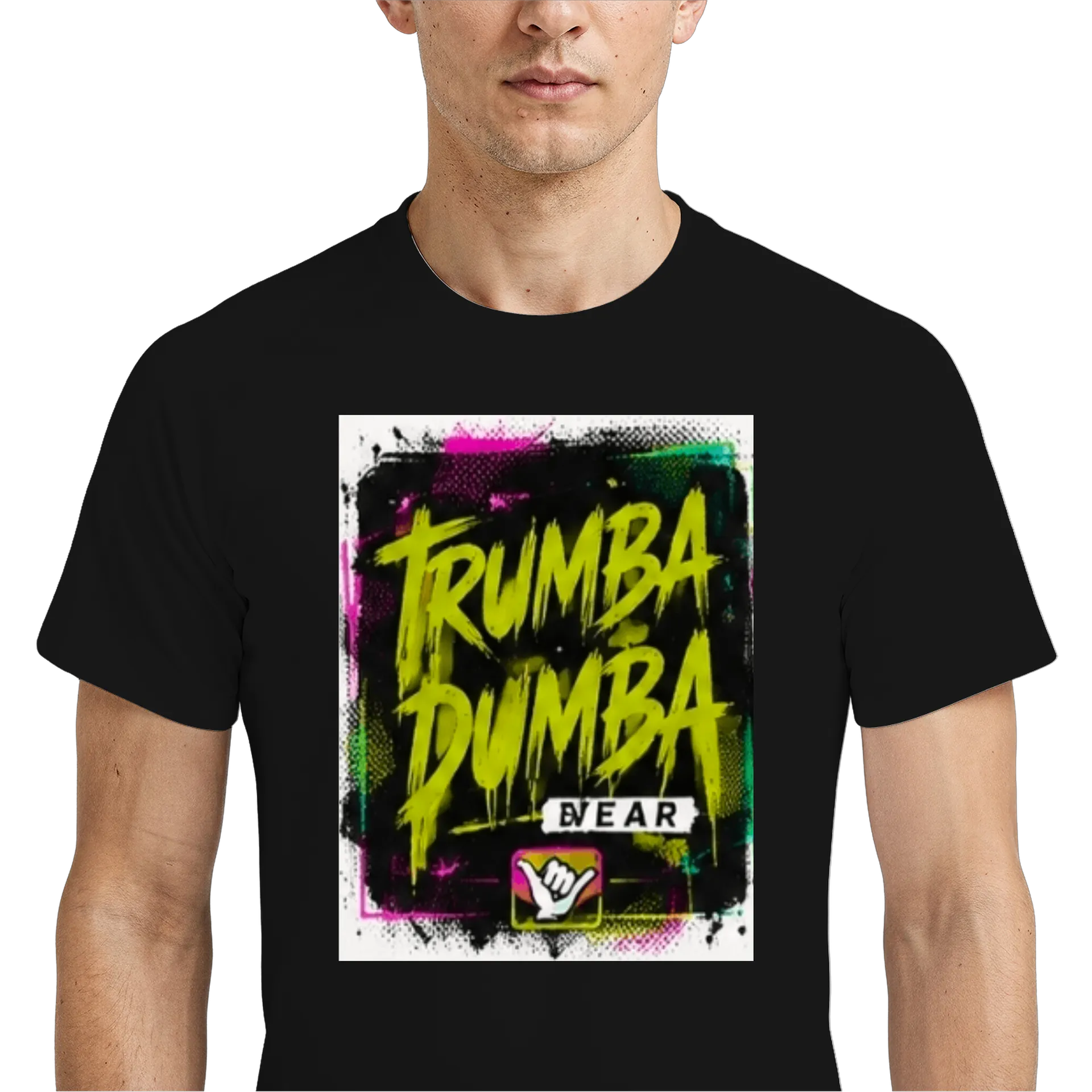 Camiseta Dry Fit Estampa Grunge Neon Letras Brilhantes de Renato — imagem 4 de 6