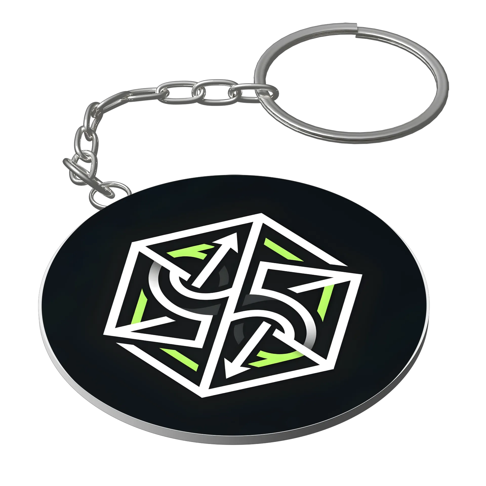Chaveiro MDF Geometria Neon Estampa - Imagem 1
