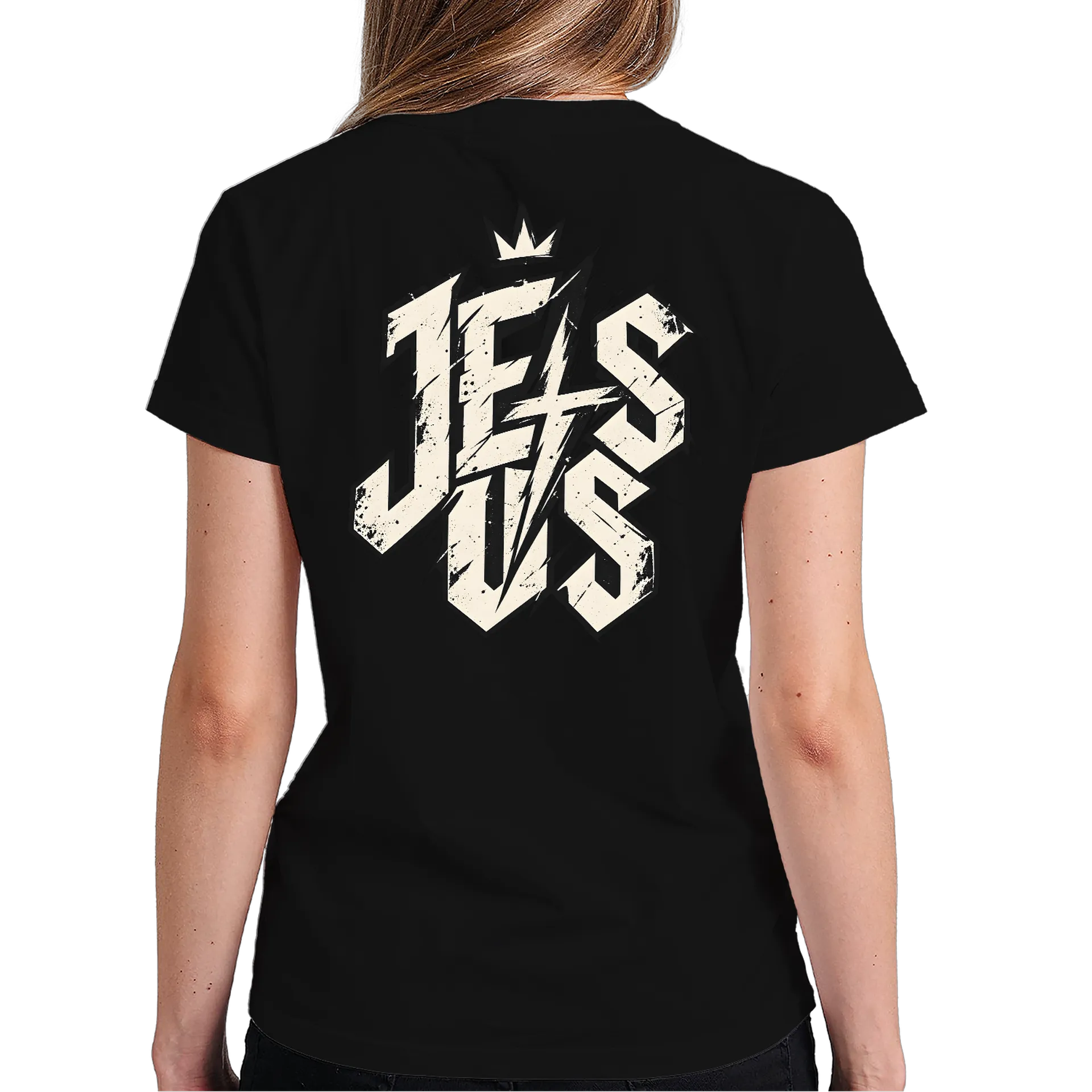 Camiseta Logo Tipográfico Coroa Preto e Branco 100% Algodão de NARROW — imagem 5 de 6