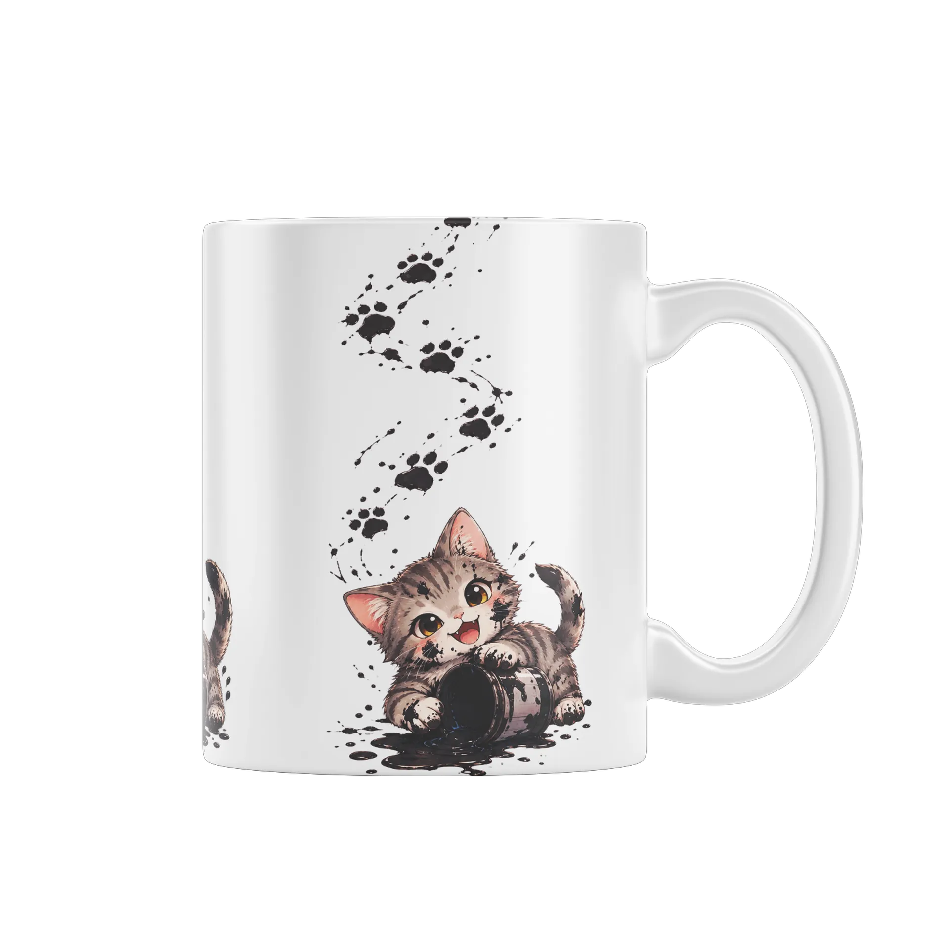 Caneca Porcelana Gatinhos Brincalhões 325ml - Imagem 1