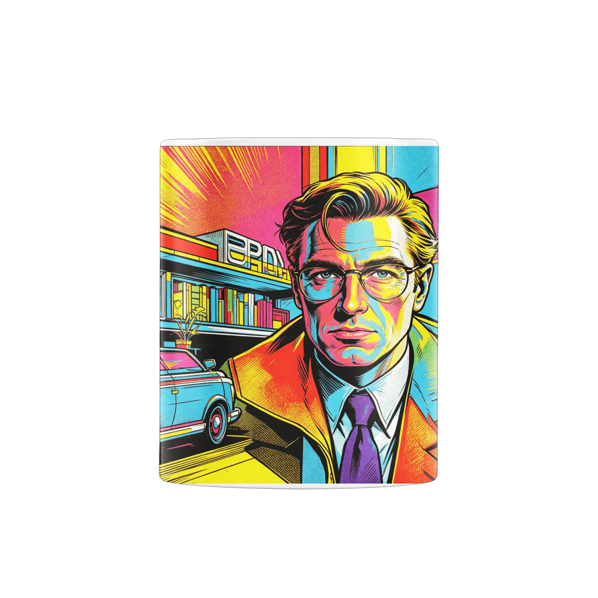 Caneca Porcelana Retrô Retrato Colorido 325ml - Imagem 3