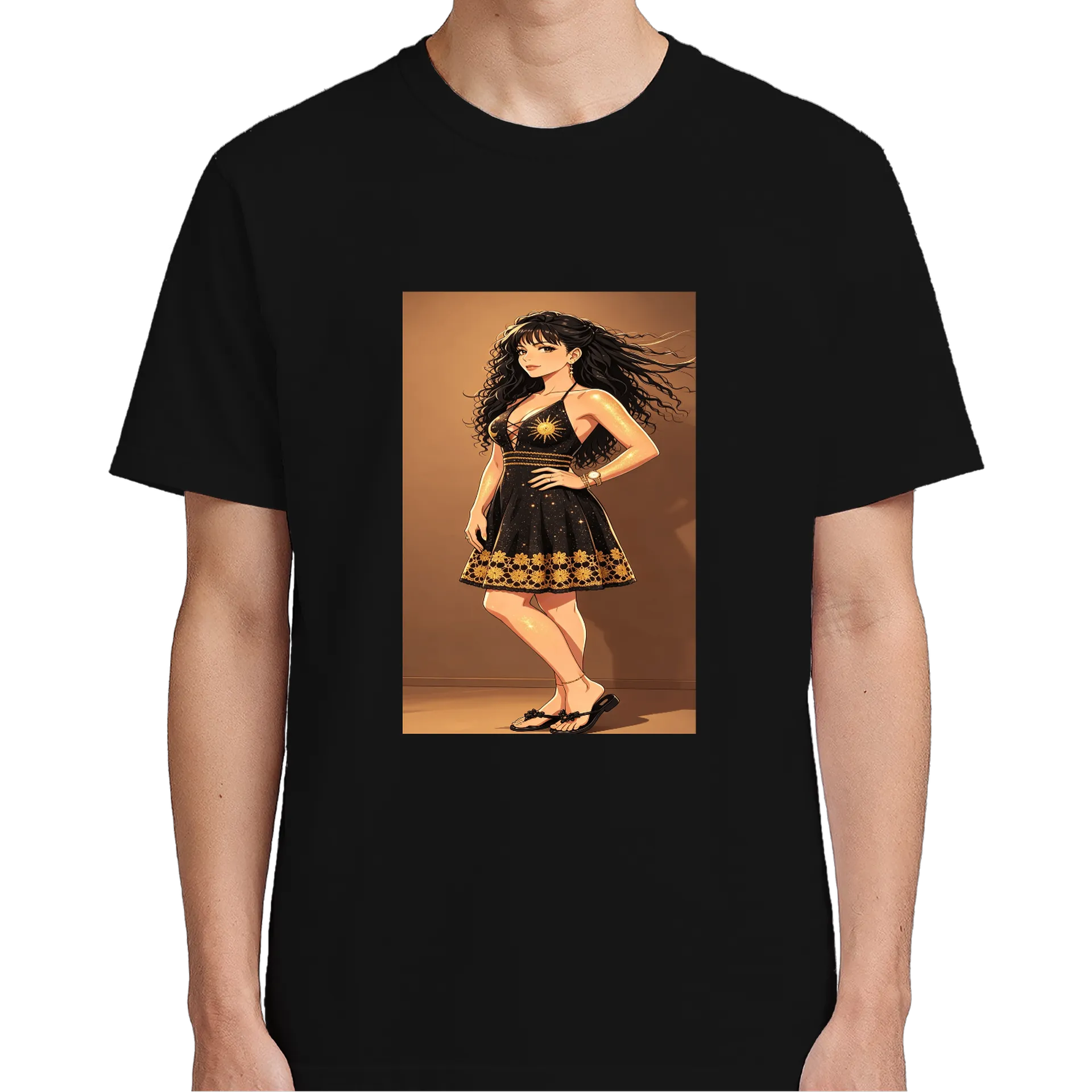 Camiseta Estampa Dancer Black Gold 100% Algodão - Imagem 5