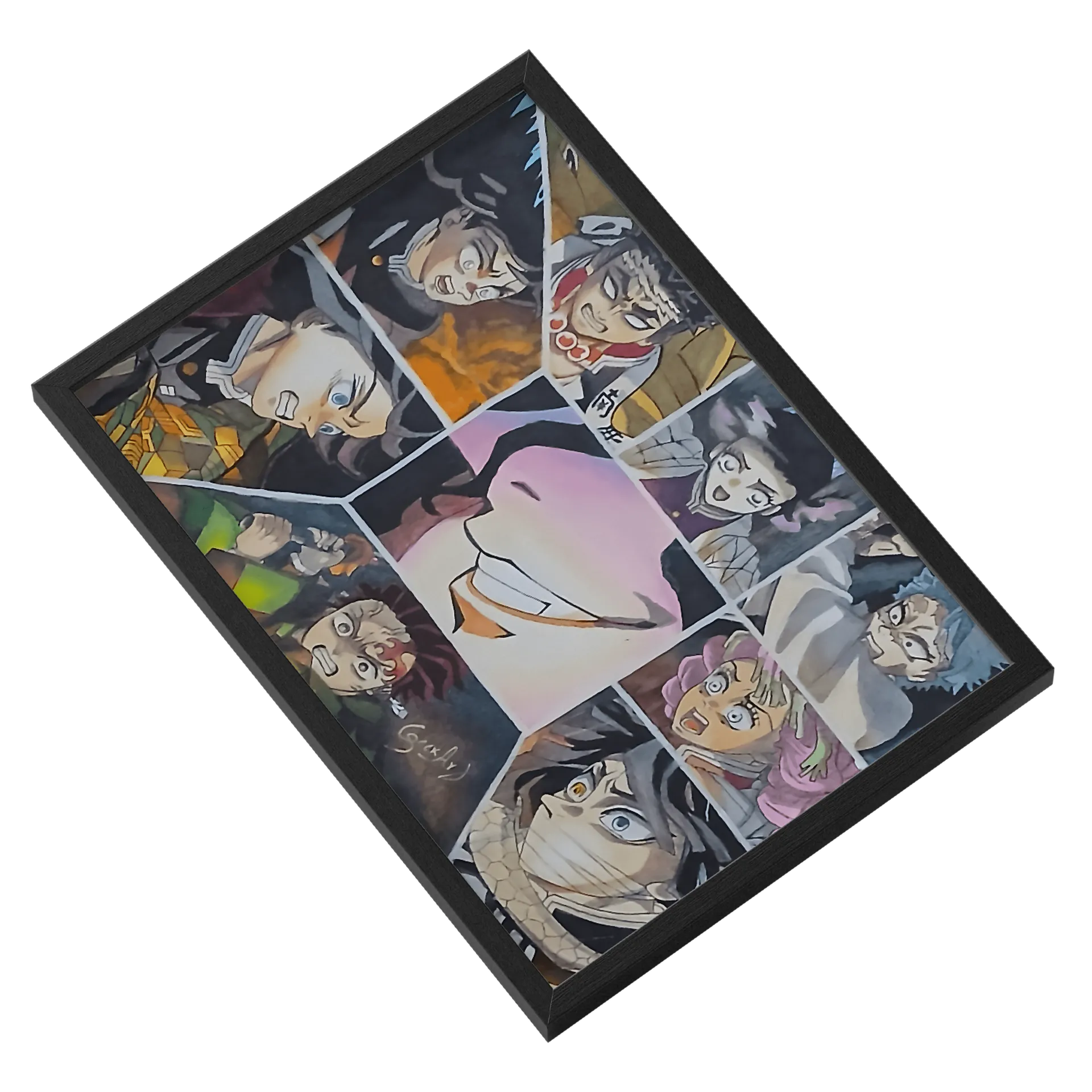 Quadro Colagem de Personagens Anime A3 com Vidro de Geek Art — imagem 2 de 3