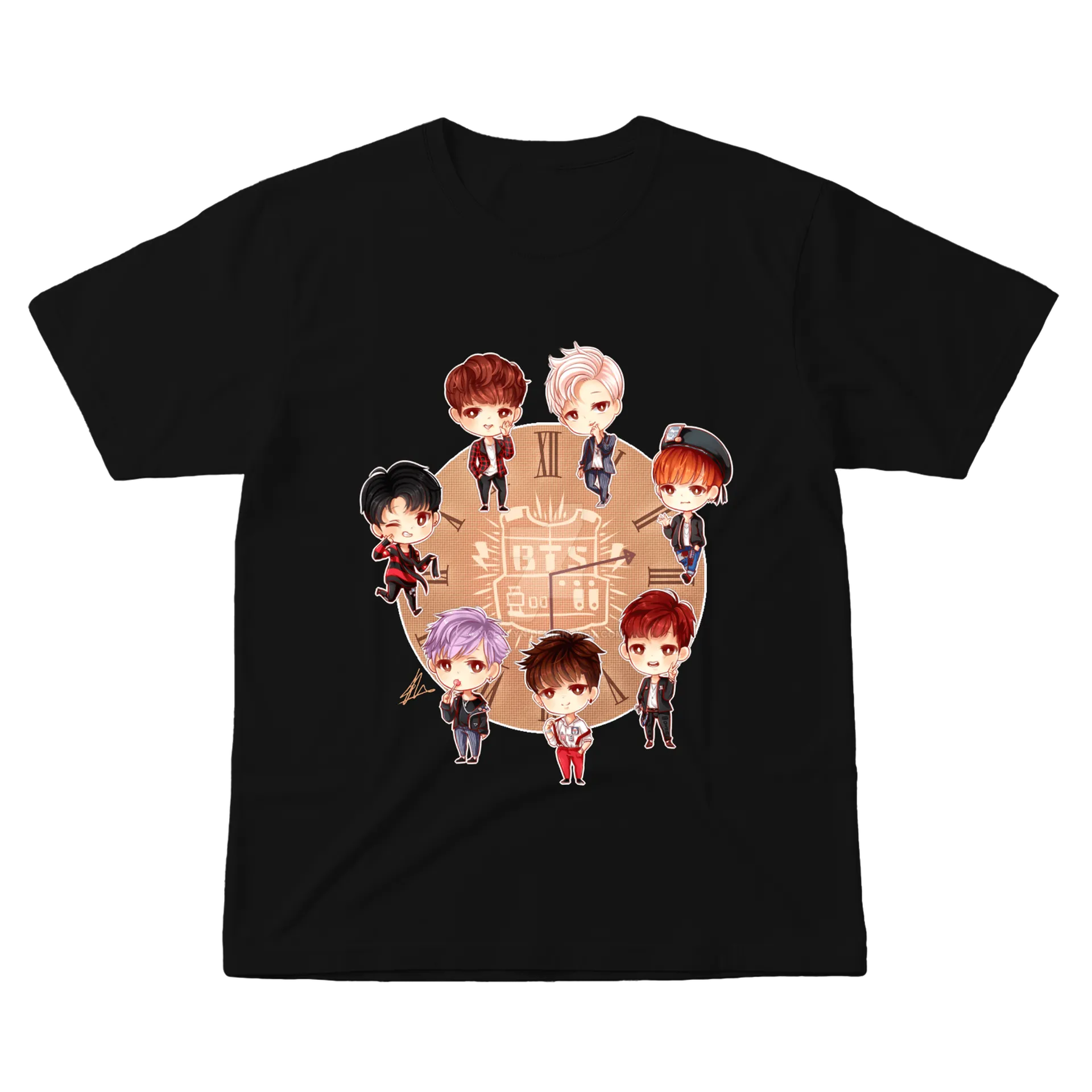 Camiseta Estampa BTS Chibi 100% Algodão - Imagem 1