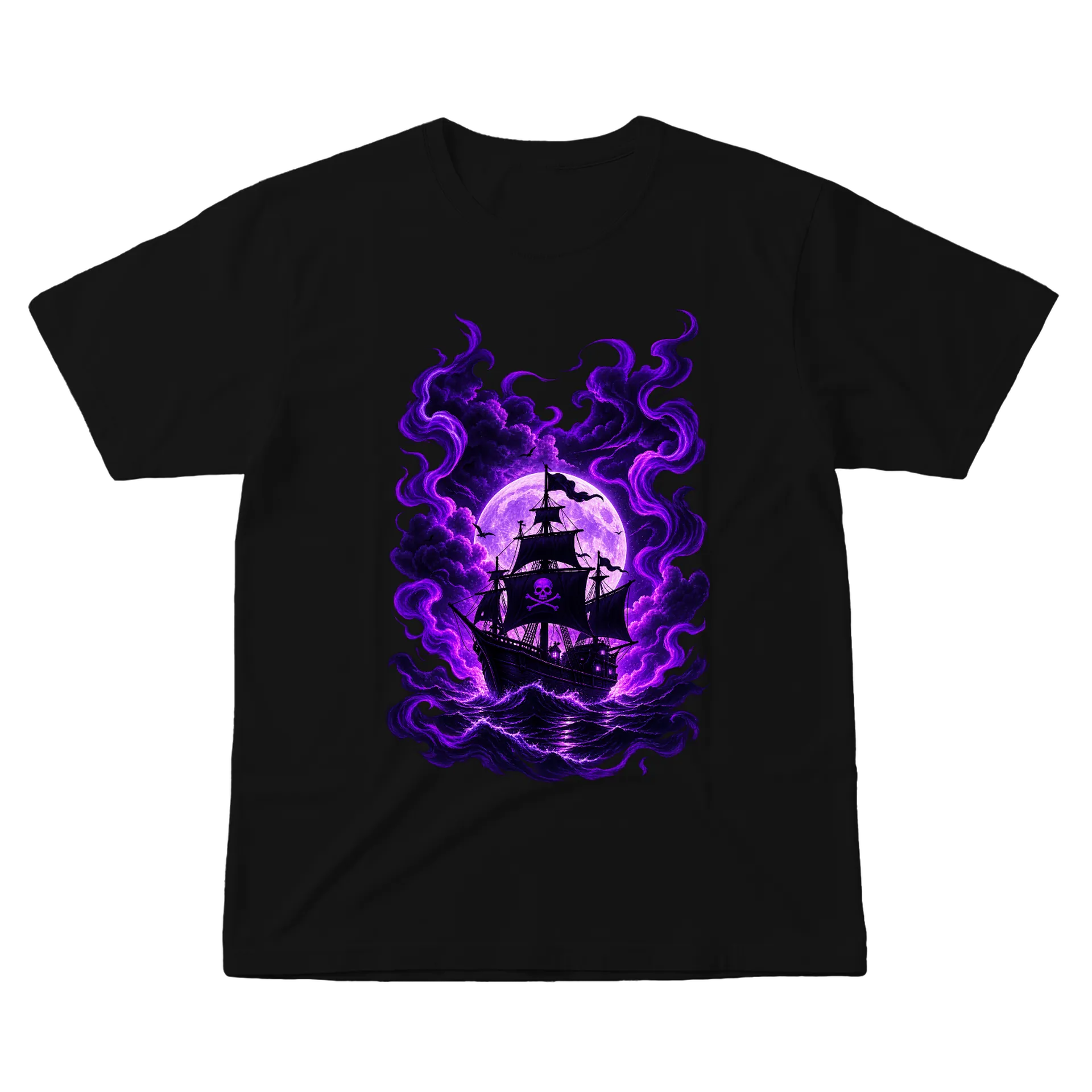 Camiseta Navio Pirata sob a Lua - Imagem 1