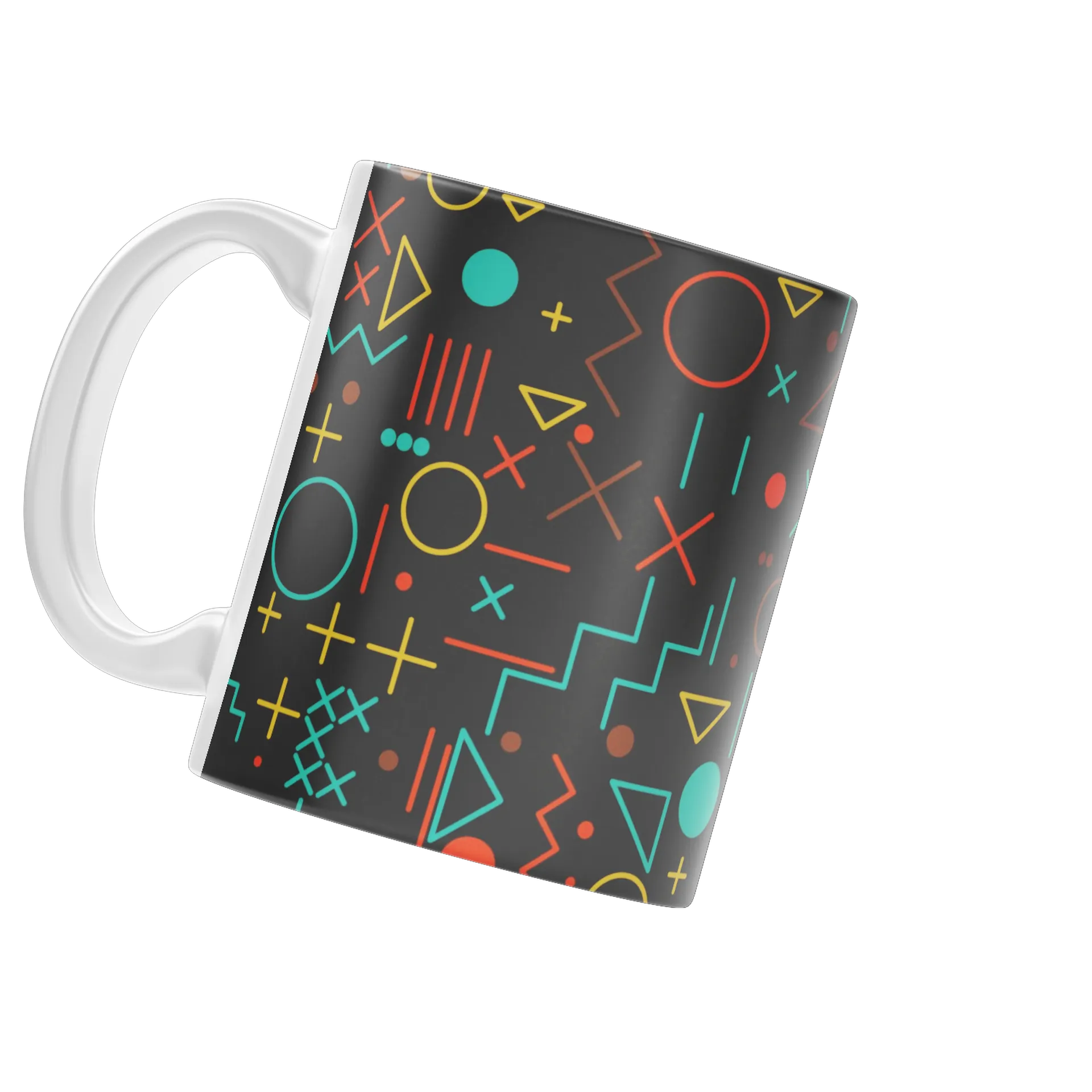 Caneca Porcelana Estampa Geométrica Neon 325ml - Imagem 3