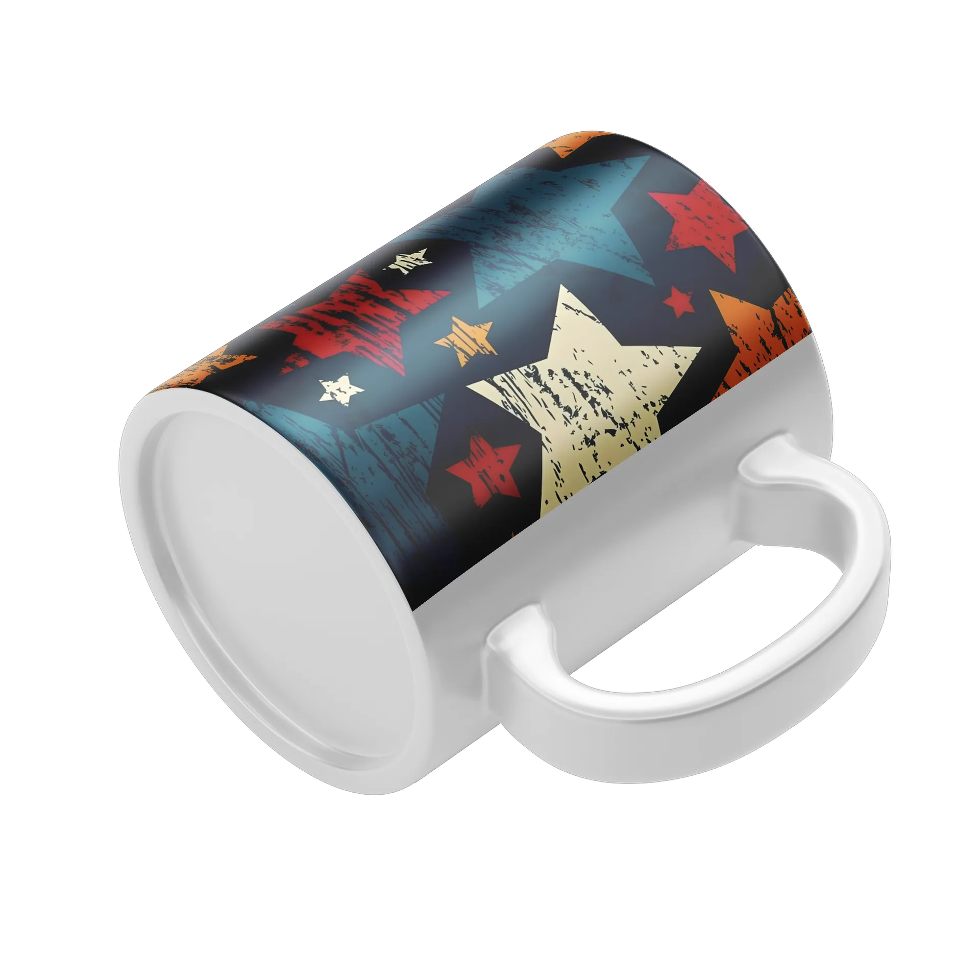 Caneca Porcelana Estampa Estrelas Coloridas 325ml - Imagem 4