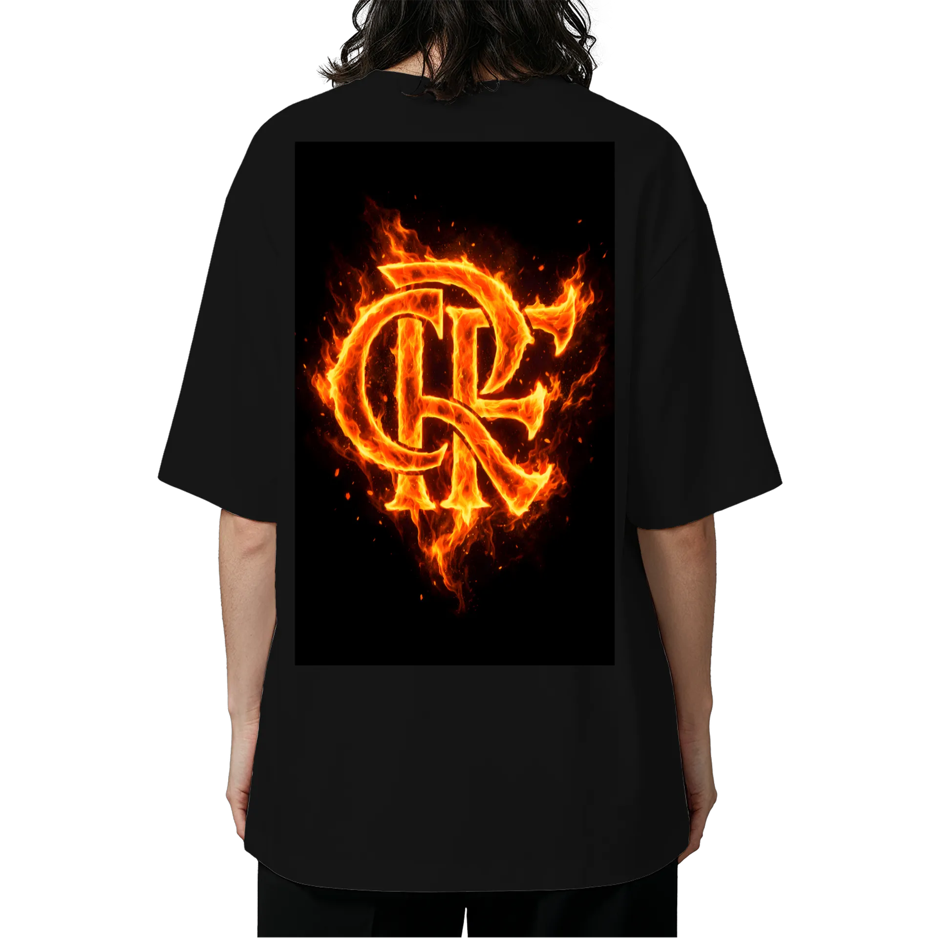 Camiseta Oversized Estampa Personalizada Preta de AD10 FLATUBE  — imagem 5 de 6