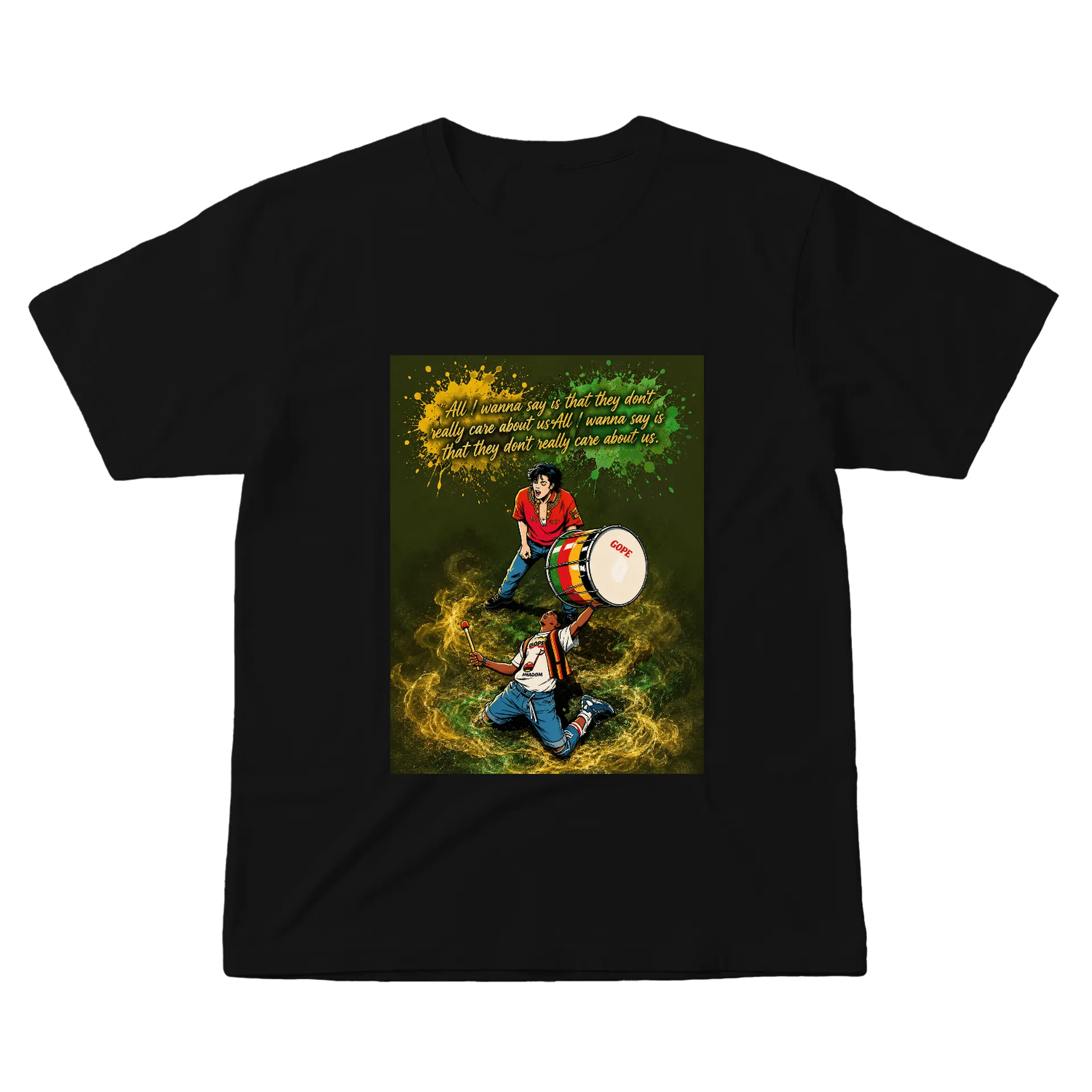 Camiseta Ilustração de Percussionistas Gope 100% Algodão - Imagem 1