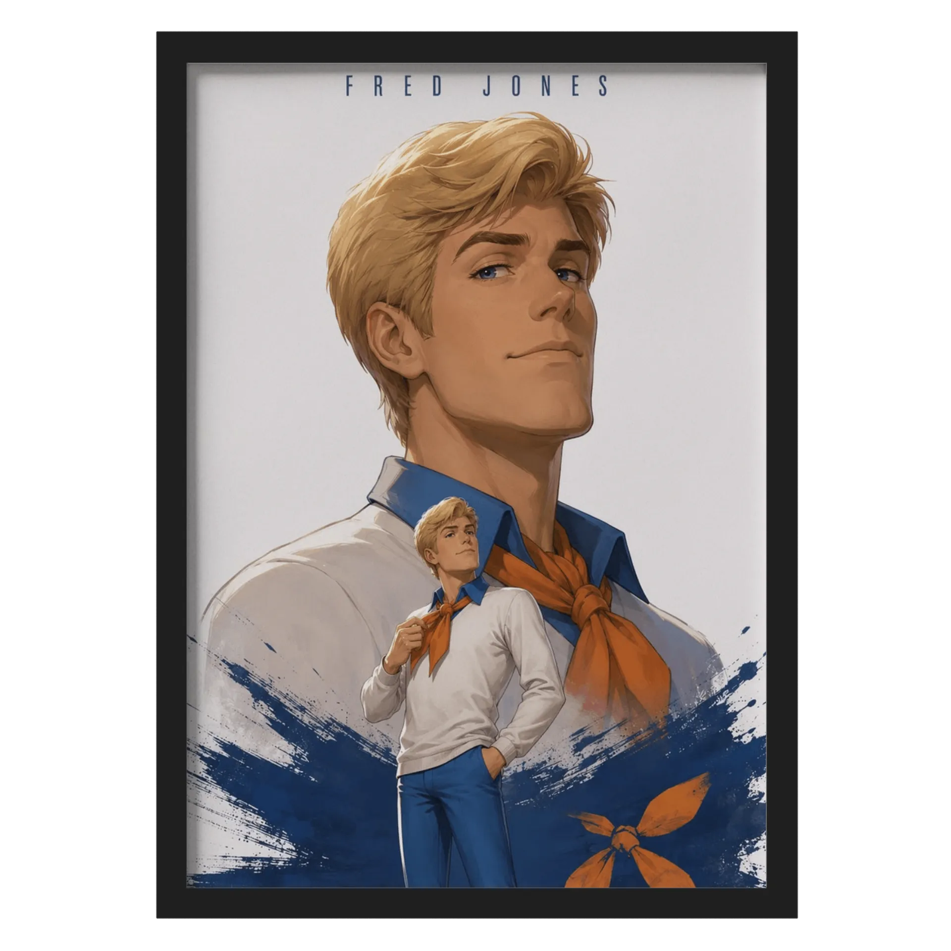 Quadro Fred Jones Ilustração Cartoon A3 com Vidro - Imagem 1