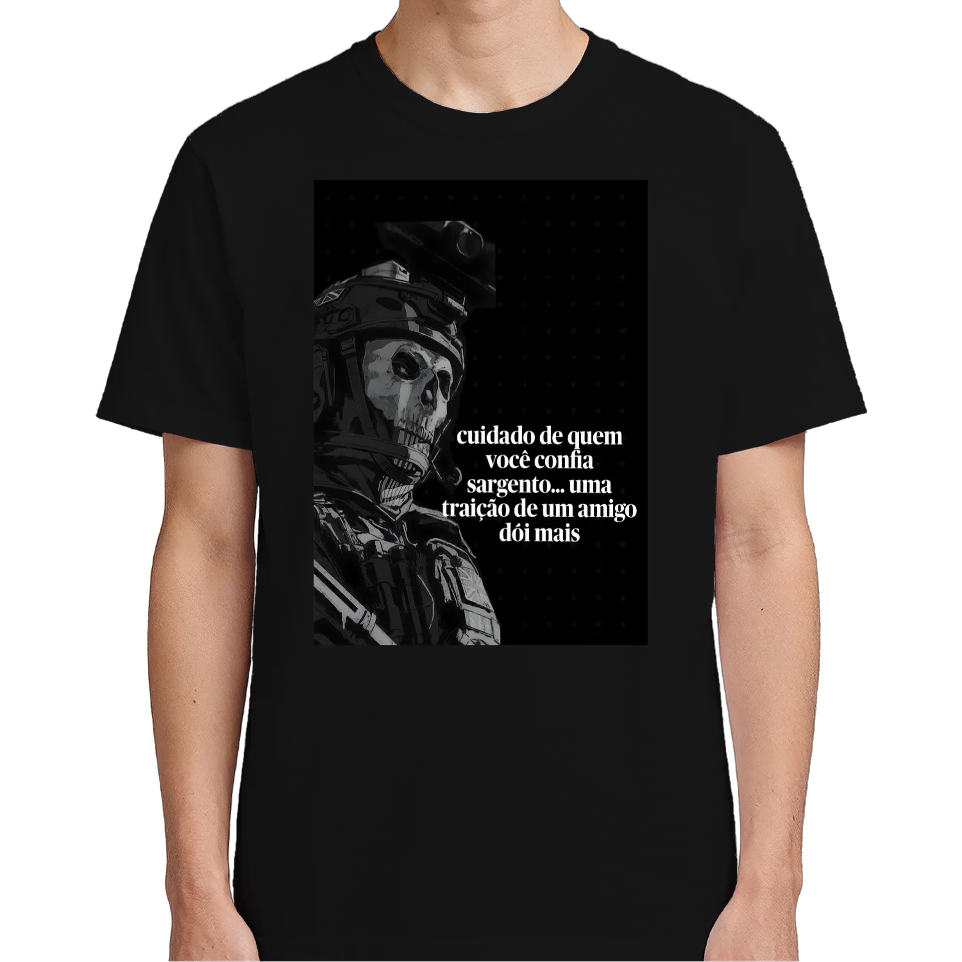 Camiseta War Zone Letra Branco 100% Algodão - Imagem 4
