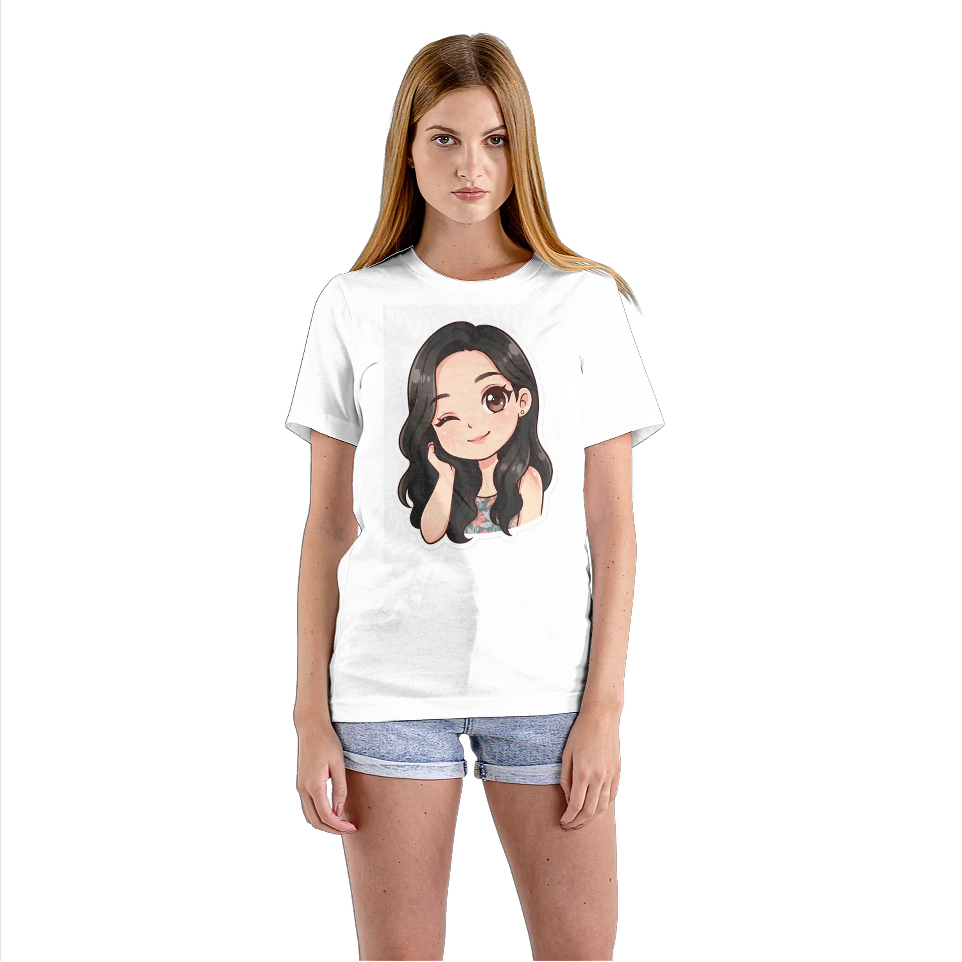 Camiseta Babylook Personagem Feminina Cartoon 100% Algodão - Imagem 3