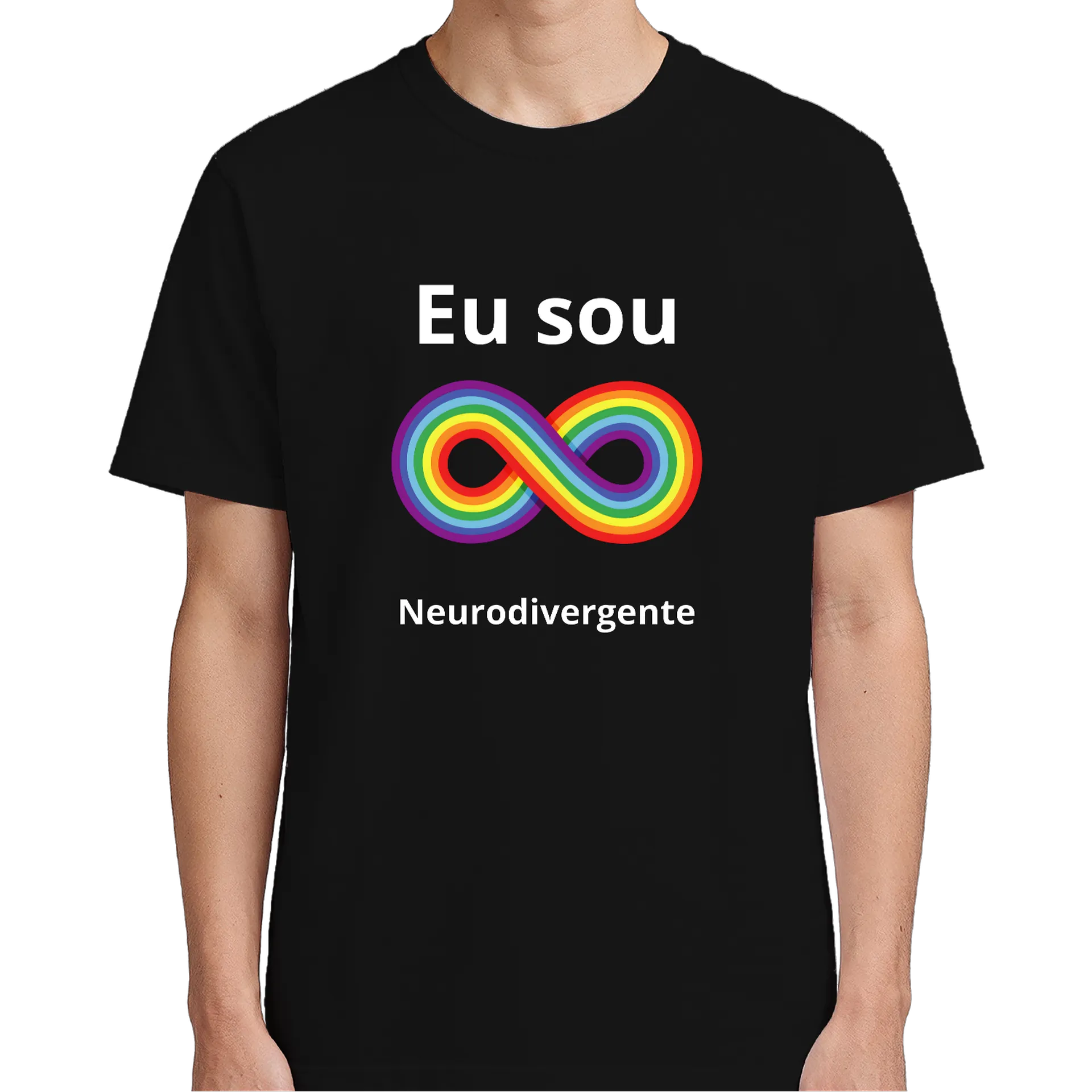 Camiseta Inclusão Neurodivergente Estampa Tipográfica 100% de Carol Inclusão — imagem 4 de 6