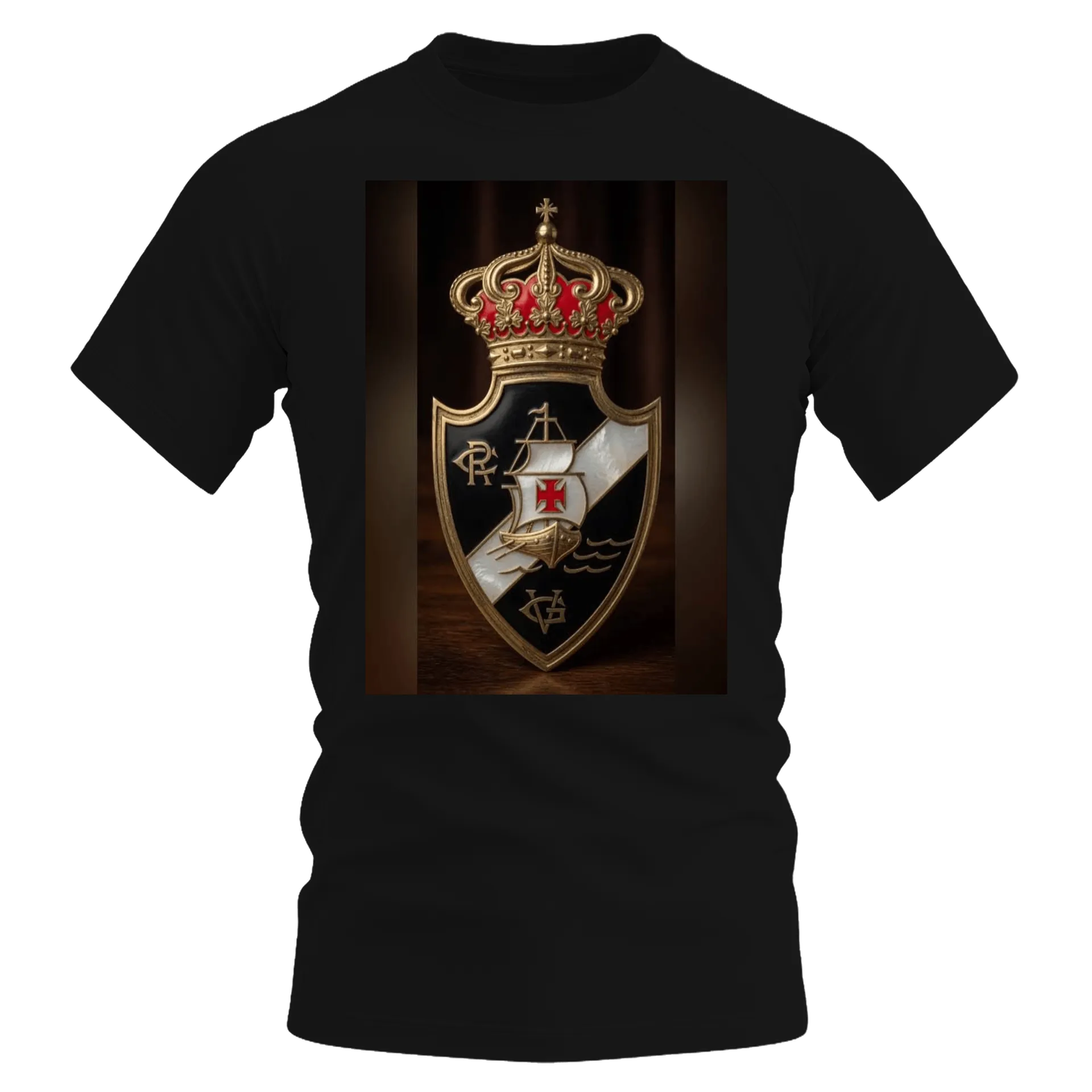 Camiseta Dry Fit Escudo com Navio e Coroa 100% Poliéster - Imagem 1