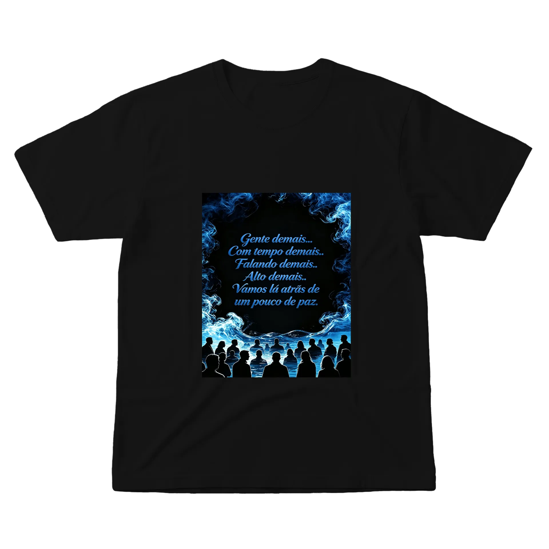 Camiseta Letra Ruyz Frase Azul 100% Algodão - Imagem 1
