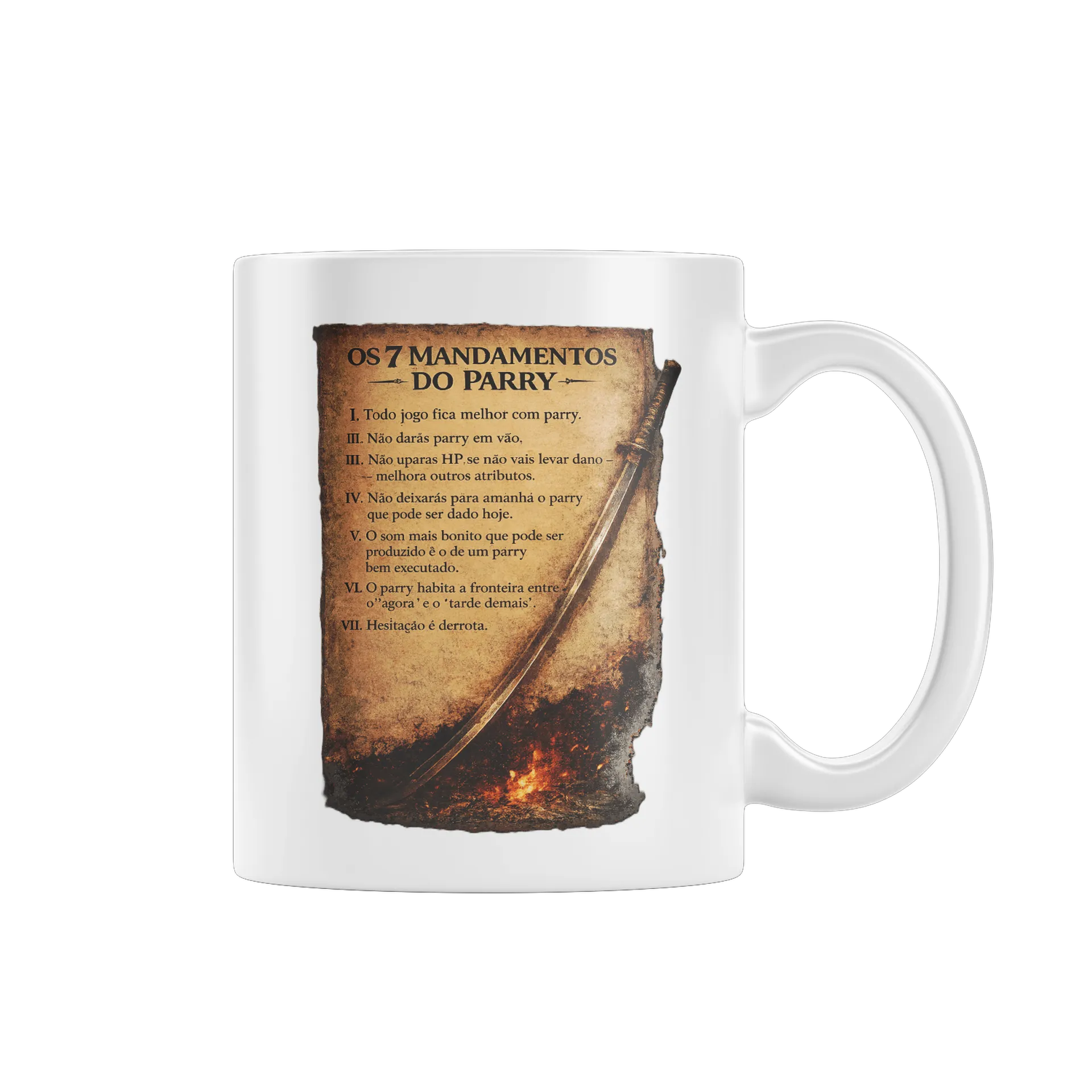 Caneca  “Os 7 Mandamentos do Parry” – Gamer SEKIRO - Imagem 1