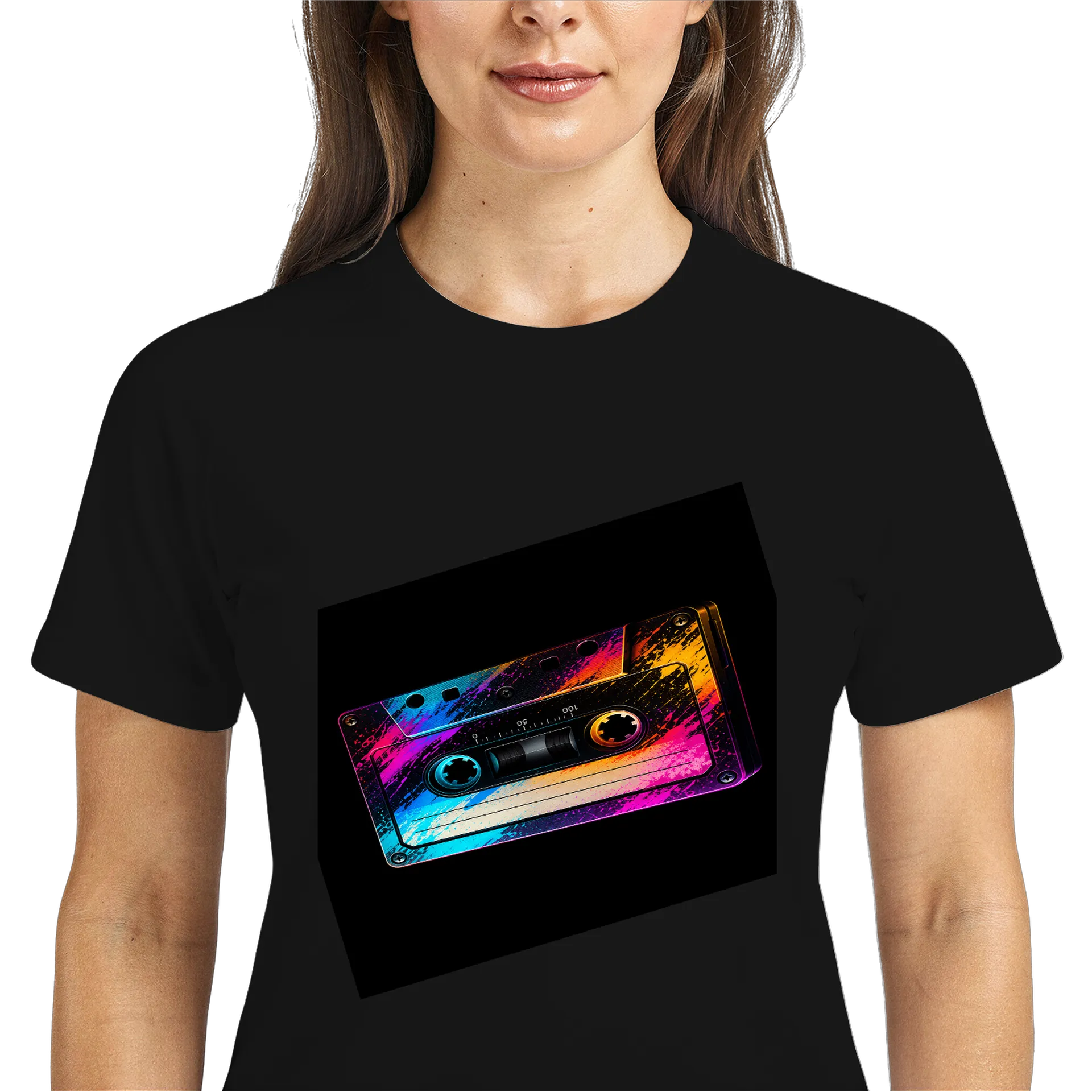 Camiseta Dry Fit Estampa Cassette Neon Respirável - Imagem 3