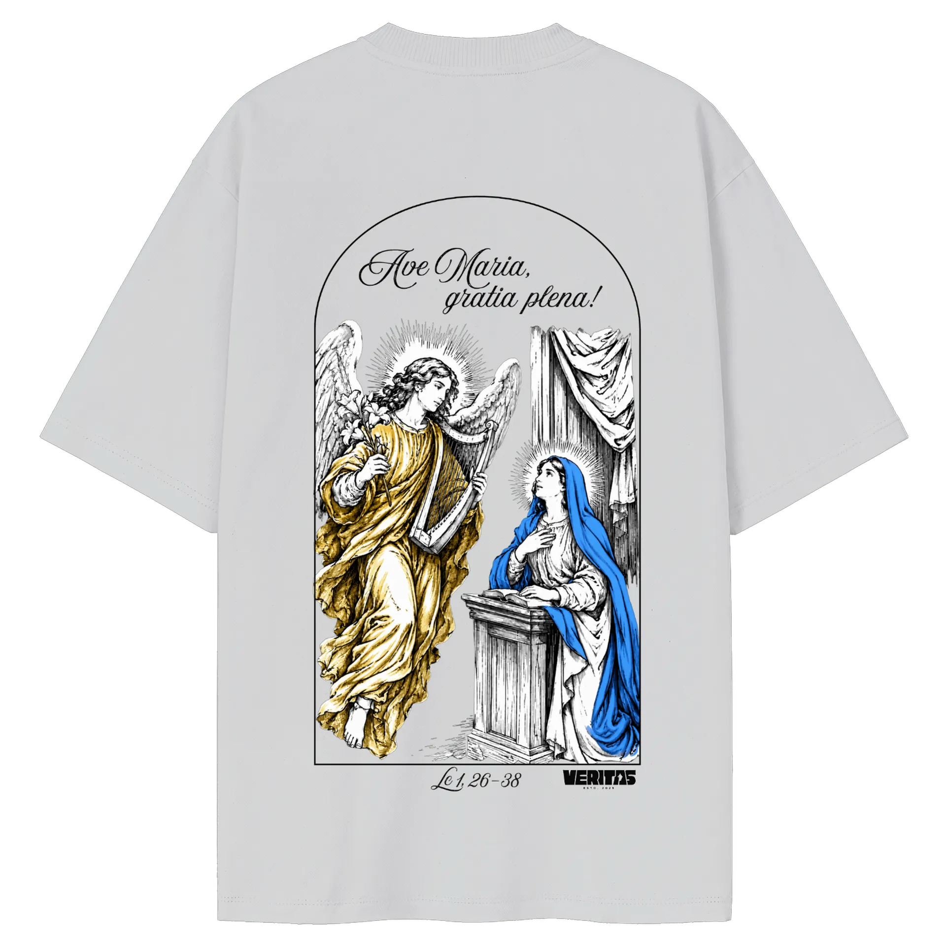 Camiseta Oversized - Ave Maria Gratia Plena - Anunciação - Imagem 2