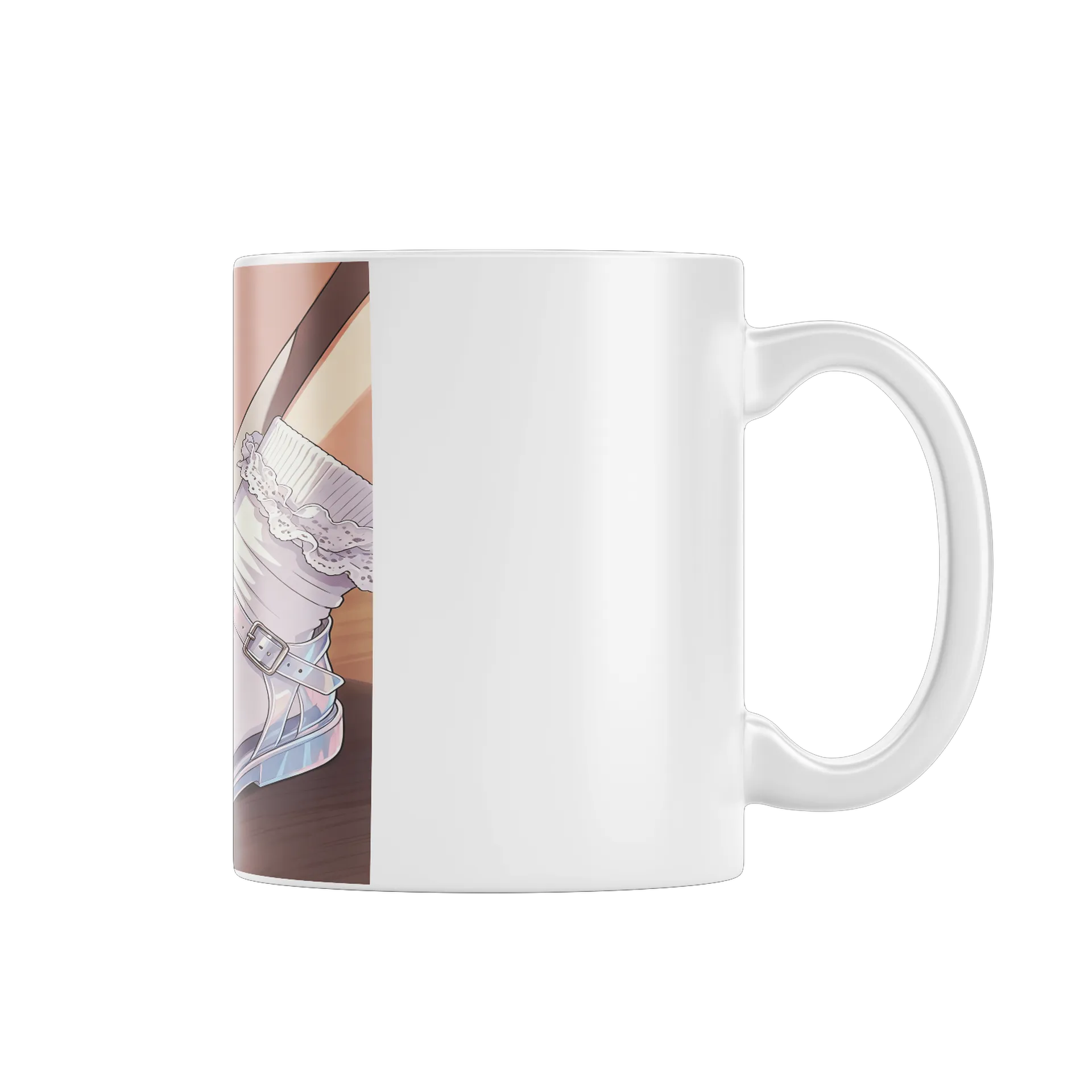 Caneca Porcelana Estampa Sapatos Brancos 325ml - Imagem 1
