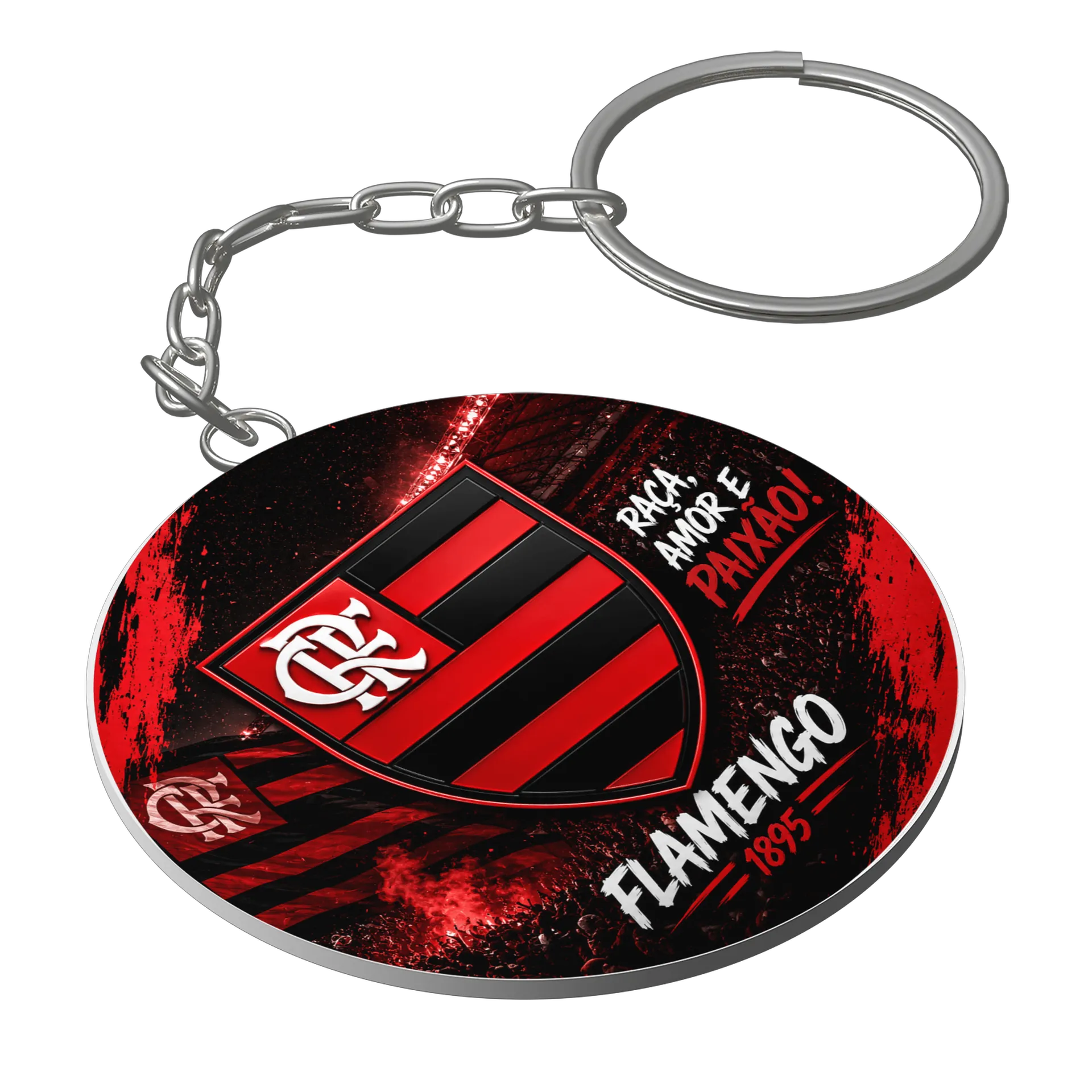 Chaveiro MDF Flamengo Raça Amor e Paixão - Imagem 1