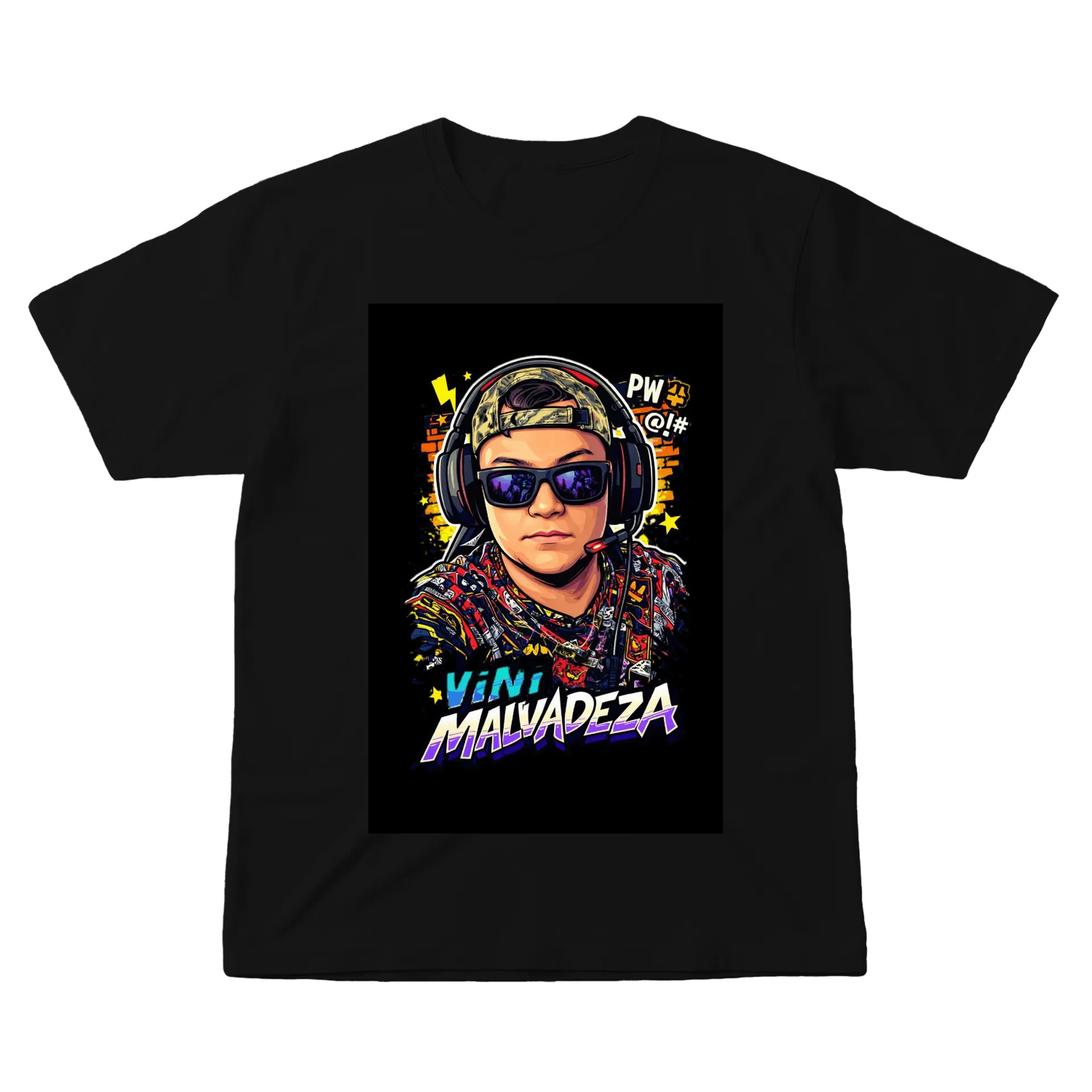 Camiseta Estampa Gamer Vini Malvadeza 100% Algodão - Imagem 1