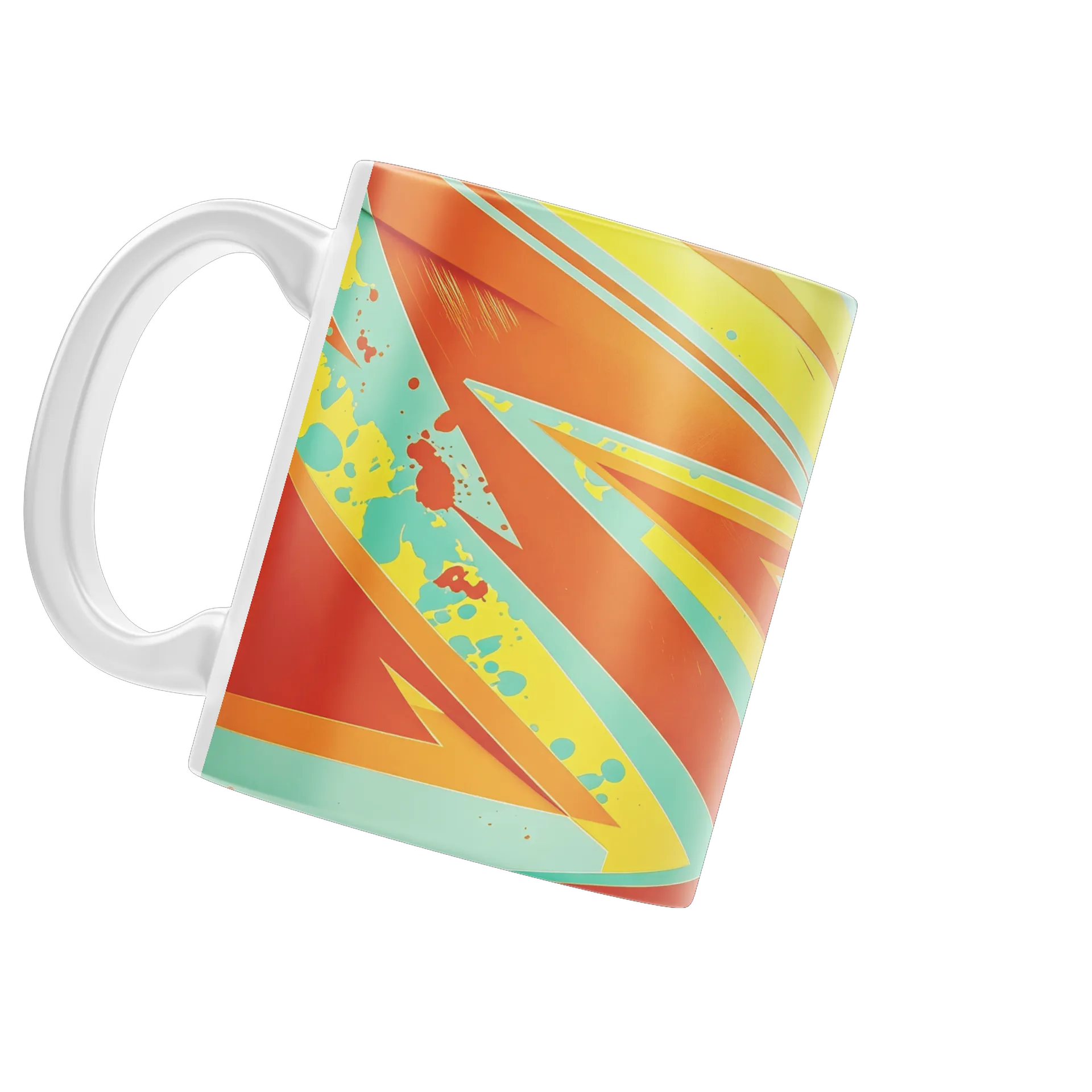 Caneca Personalizada Arte Abstrata Laranja Amarelo - Imagem 3
