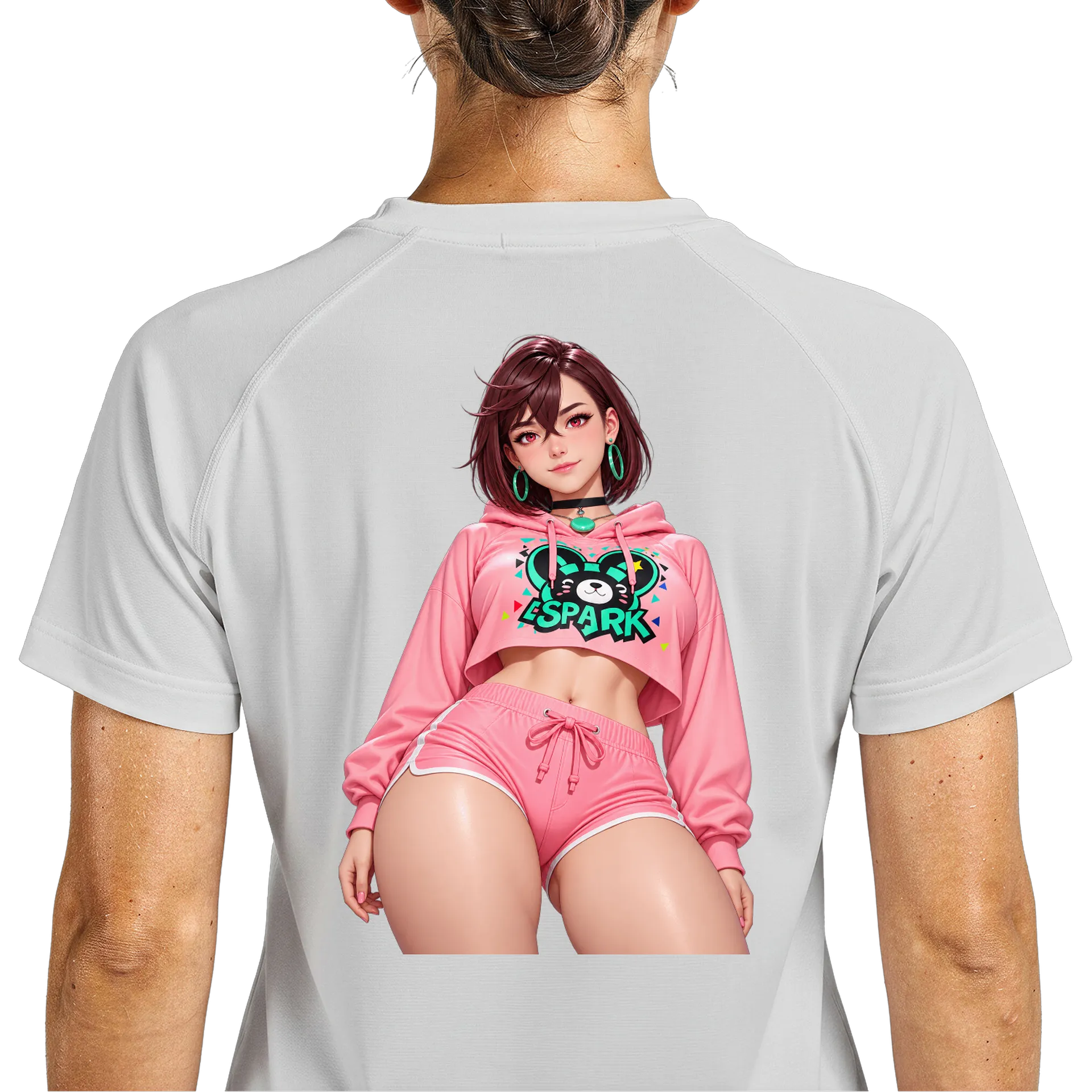 Camiseta Dry Fit Urso e Logotipo ESPARK Anime 100% Poliéster - Imagem 5