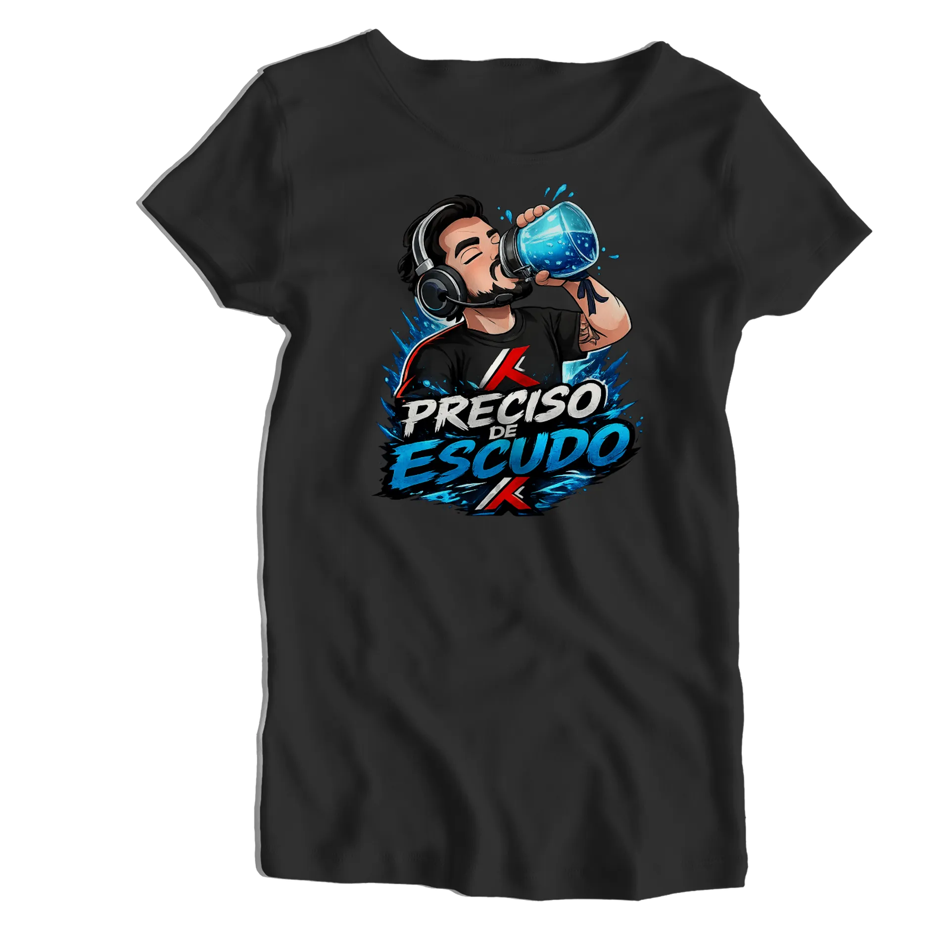 Camiseta Babylook Estampa Preciso de Escudo 100% Algodão - Imagem 1