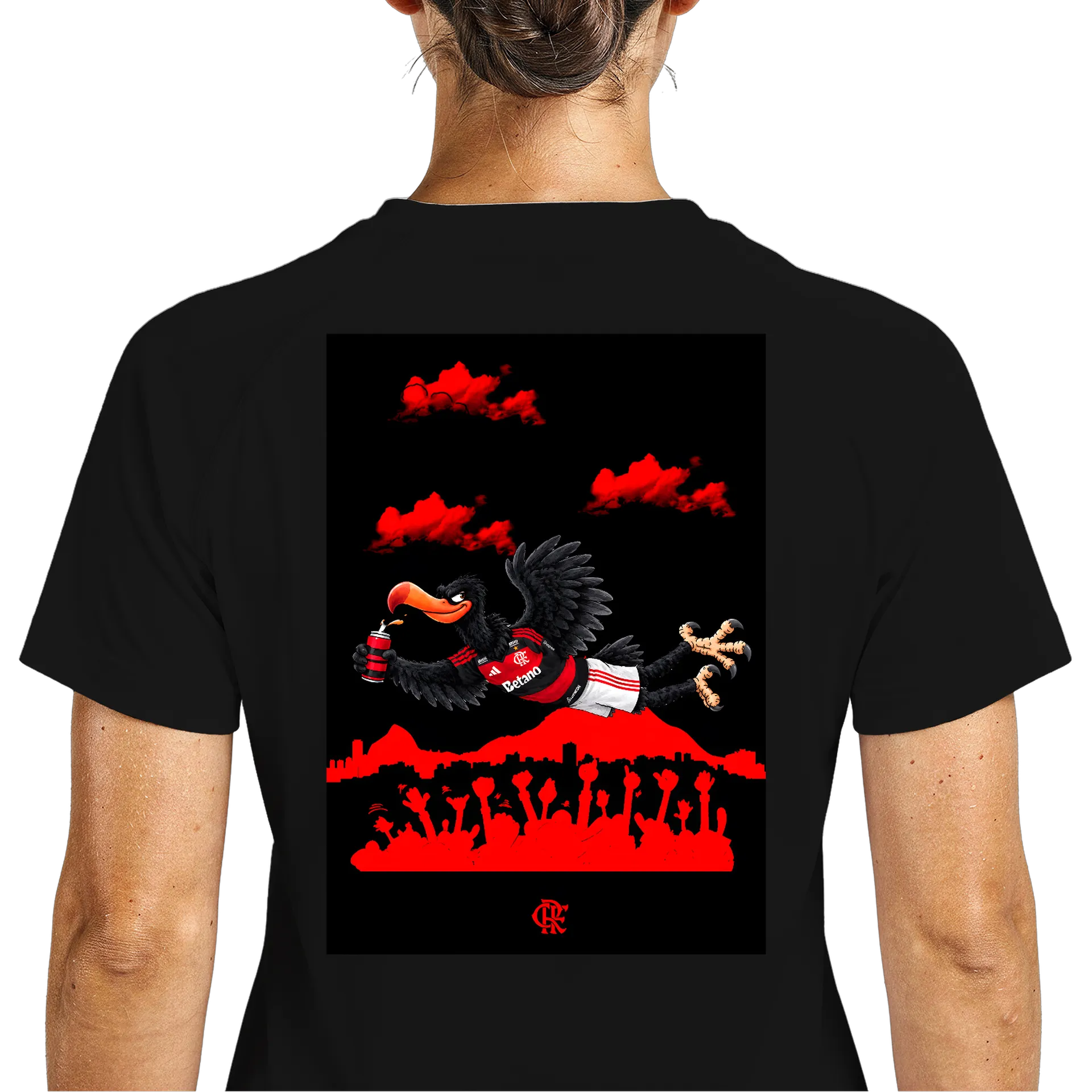 Camiseta Dry Fit Urubu Flamengo Torcida Vermelha e Preta - Imagem 5