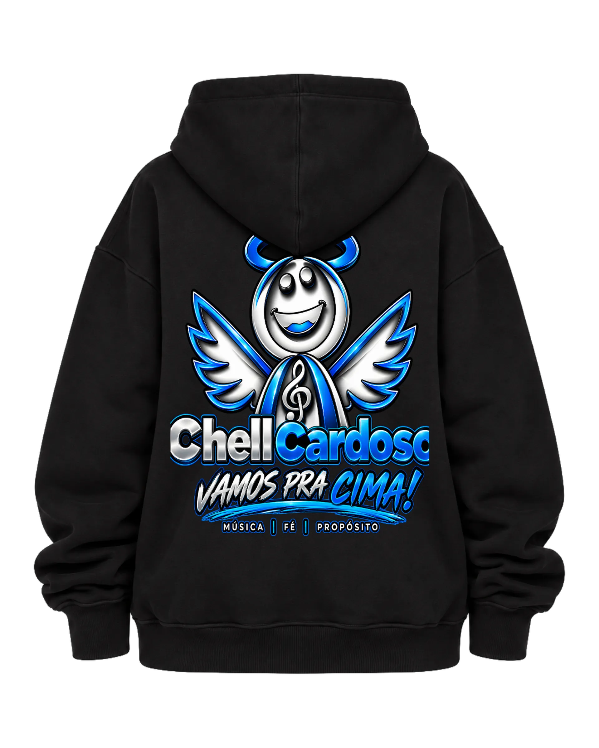 Blusa Moletom Angelical Blue Letra ChellCardboso de Chell Cardoso — imagem 6 de 6