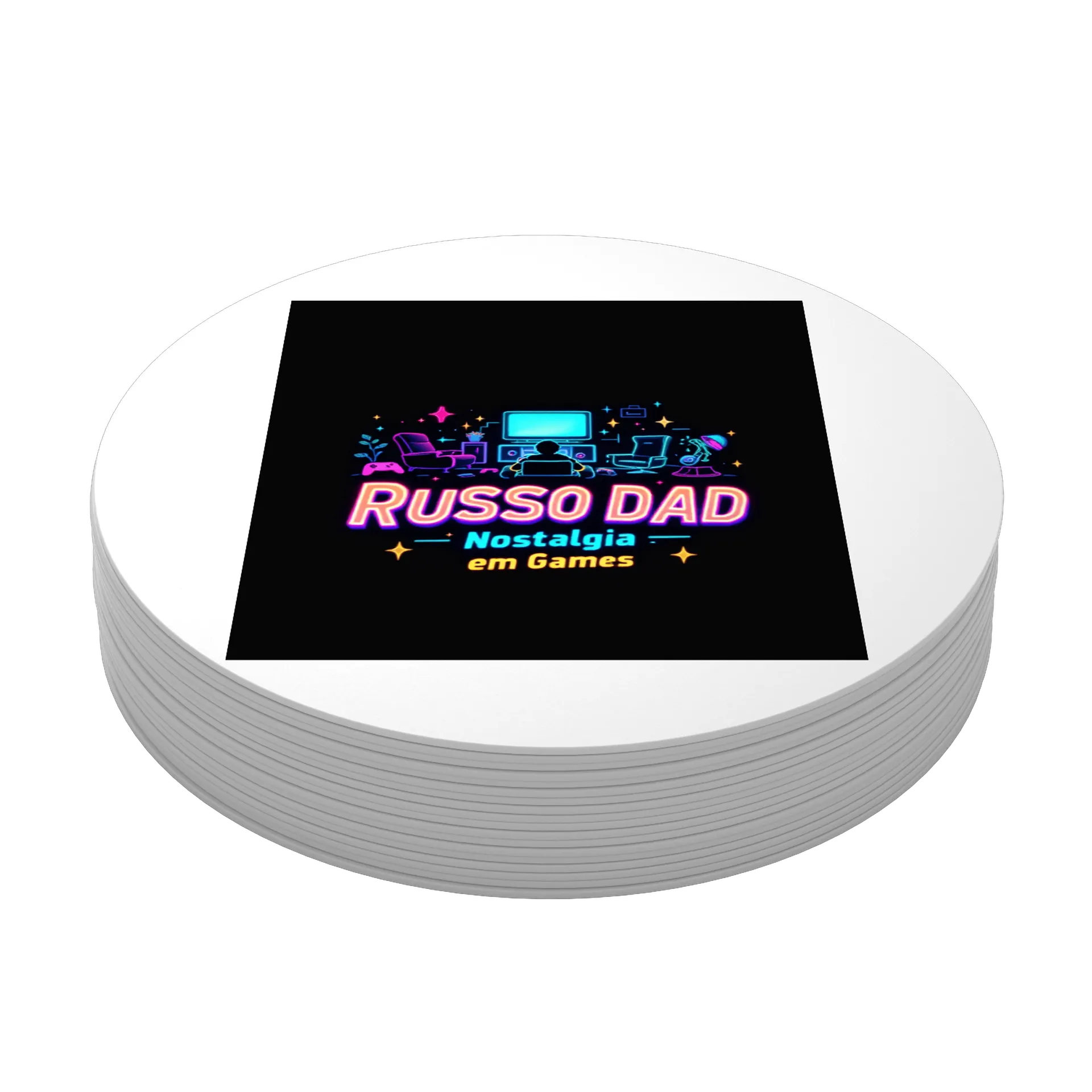Porta-copo MDF Tema Nostalgia em Games neon colors de Russo Dad Nostalgia em Games — imagem 3 de 3