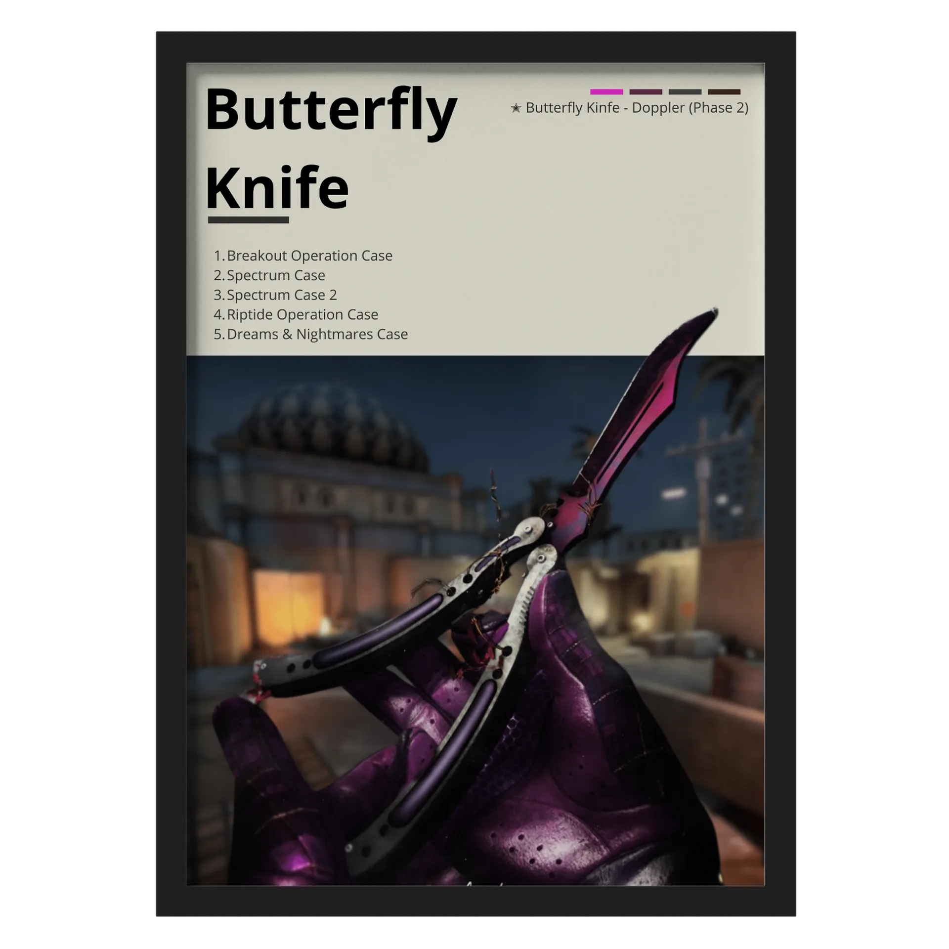 Quadro Decorativo – Butterfly Knife Doppler (CS2) - Imagem 1