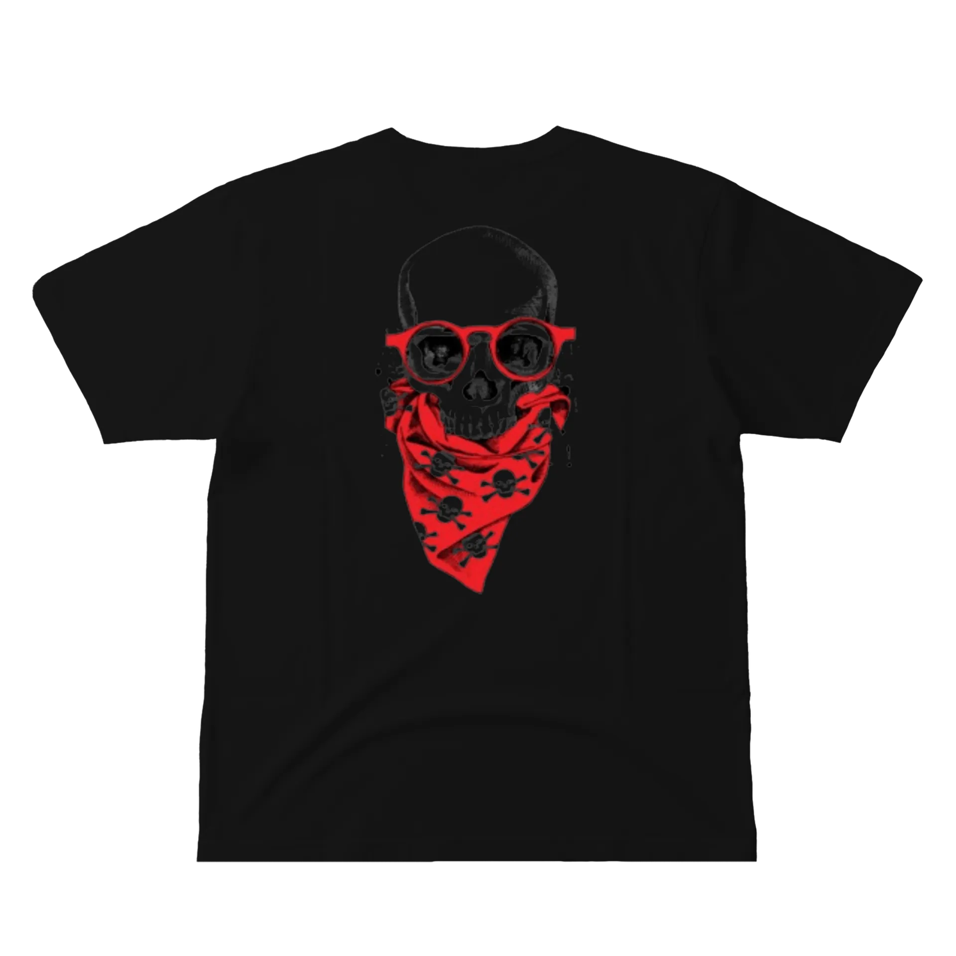 Camiseta Caveira Óculos e Lenço Estampa Personalizada 100% - Imagem 3