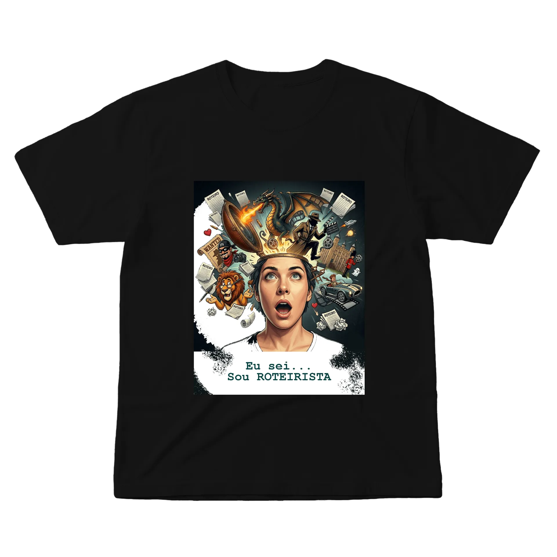 Camiseta Roteirista Estampa Criativa 100% Algodão - Imagem 1