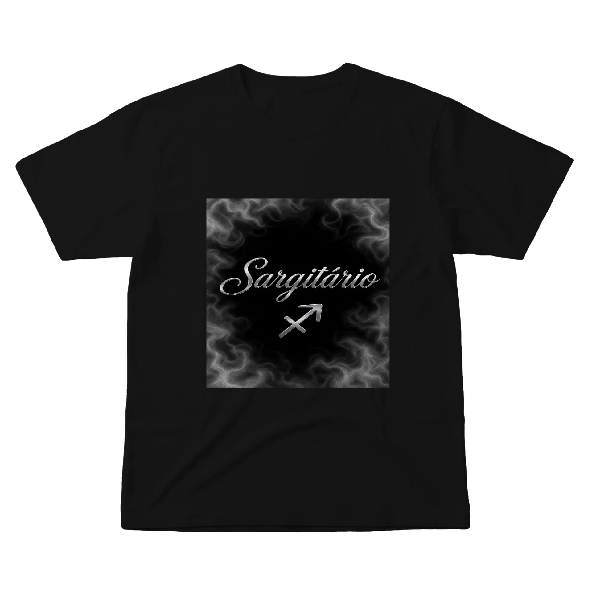 Camiseta Sagitário 100% Algodão Preto - Imagem 1