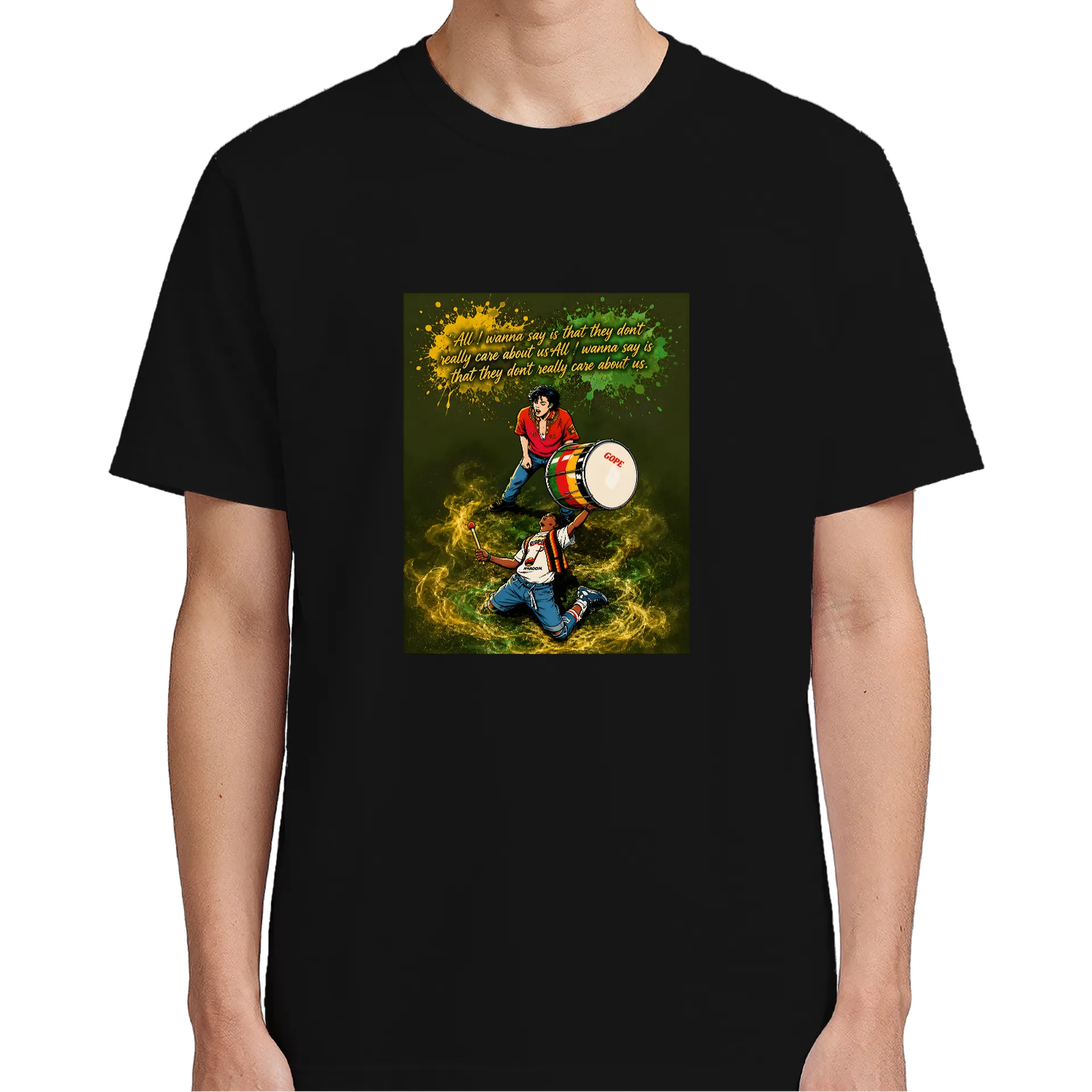 Camiseta Ilustração de Bateria com Frase 100% Algodão - Imagem 4