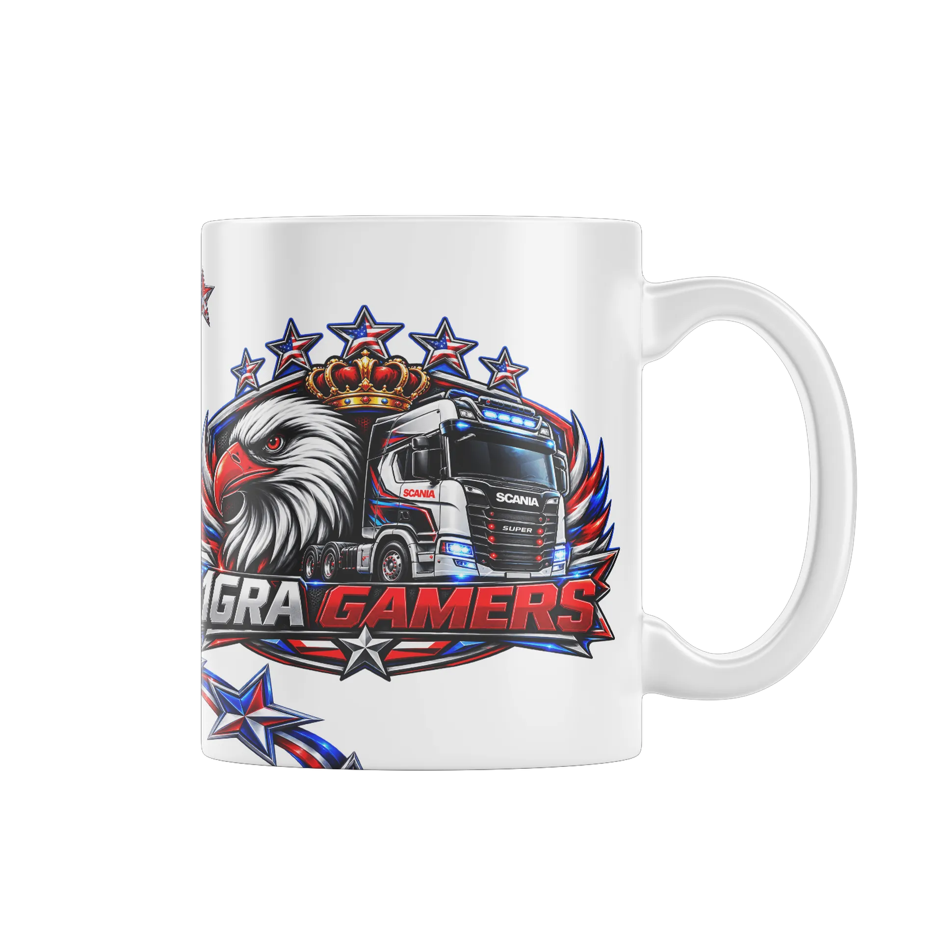 Caneca Porcelana Fantasia 325ml 1GRA Gamers White de 1GRA  — imagem 1 de 4