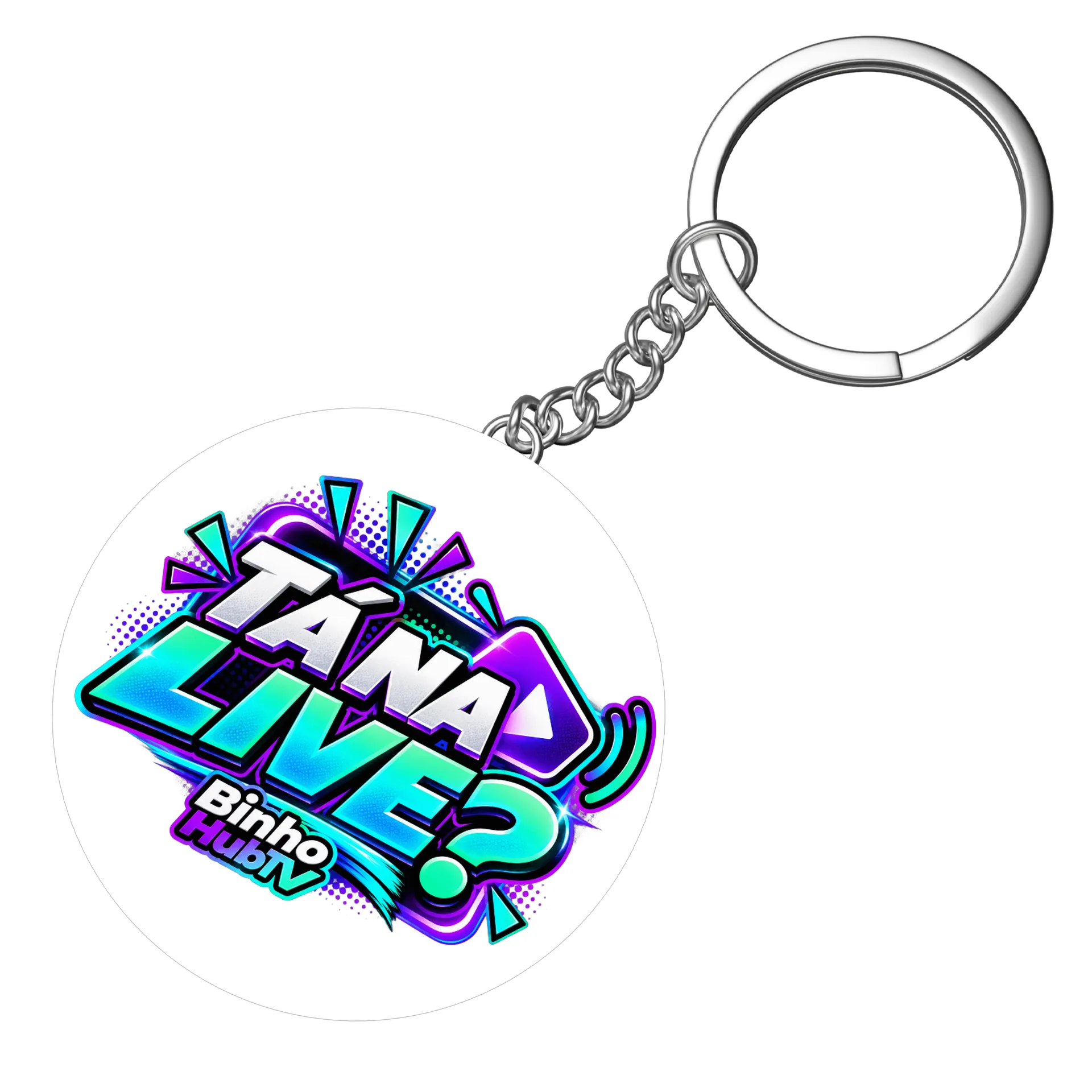 Chaveiro MDF Estampa Tipográfica Tá Na Live Binhol HubTV - Imagem 3