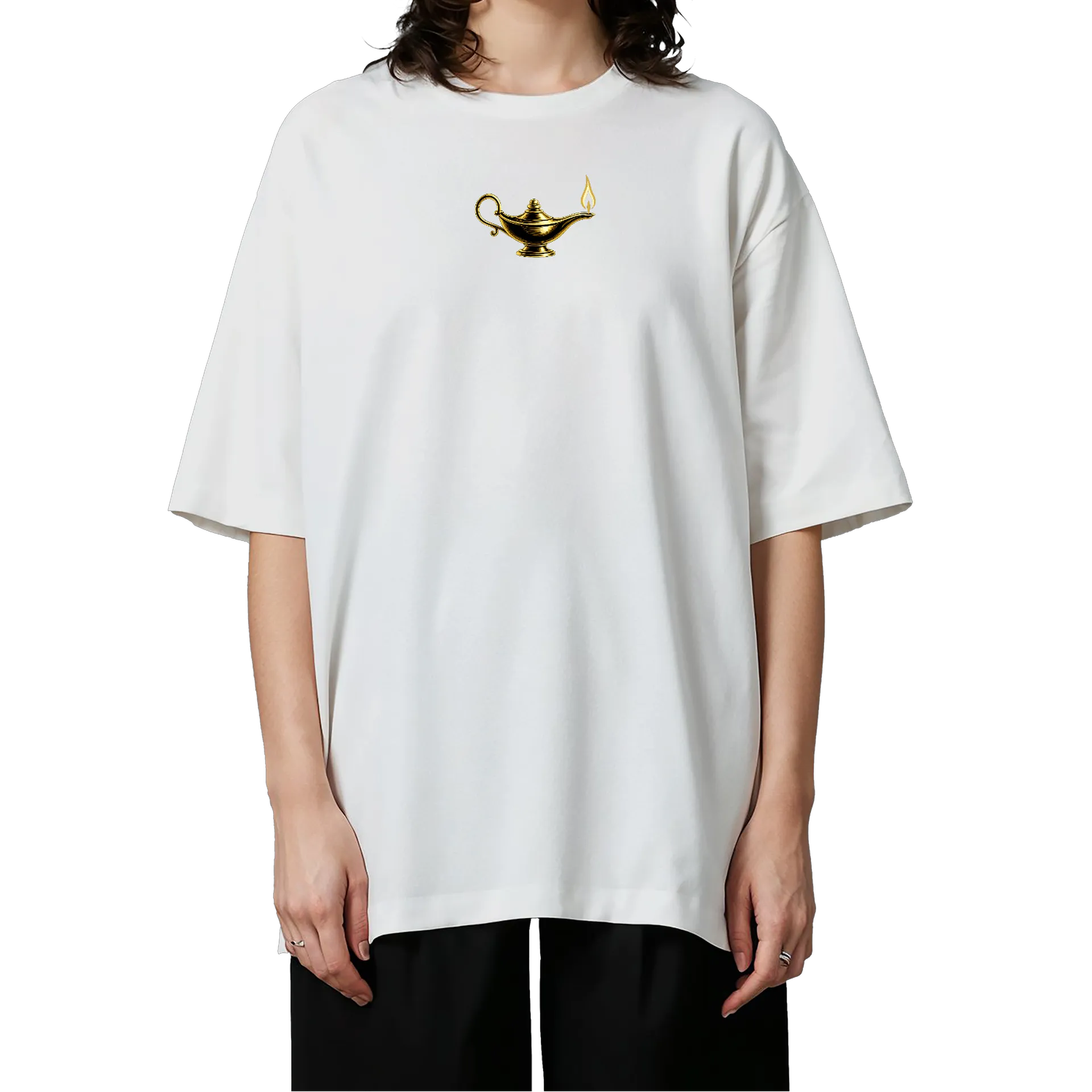 Camiseta Oversized Lâmpada Mágica e Frases 100% Algodão - Imagem 3