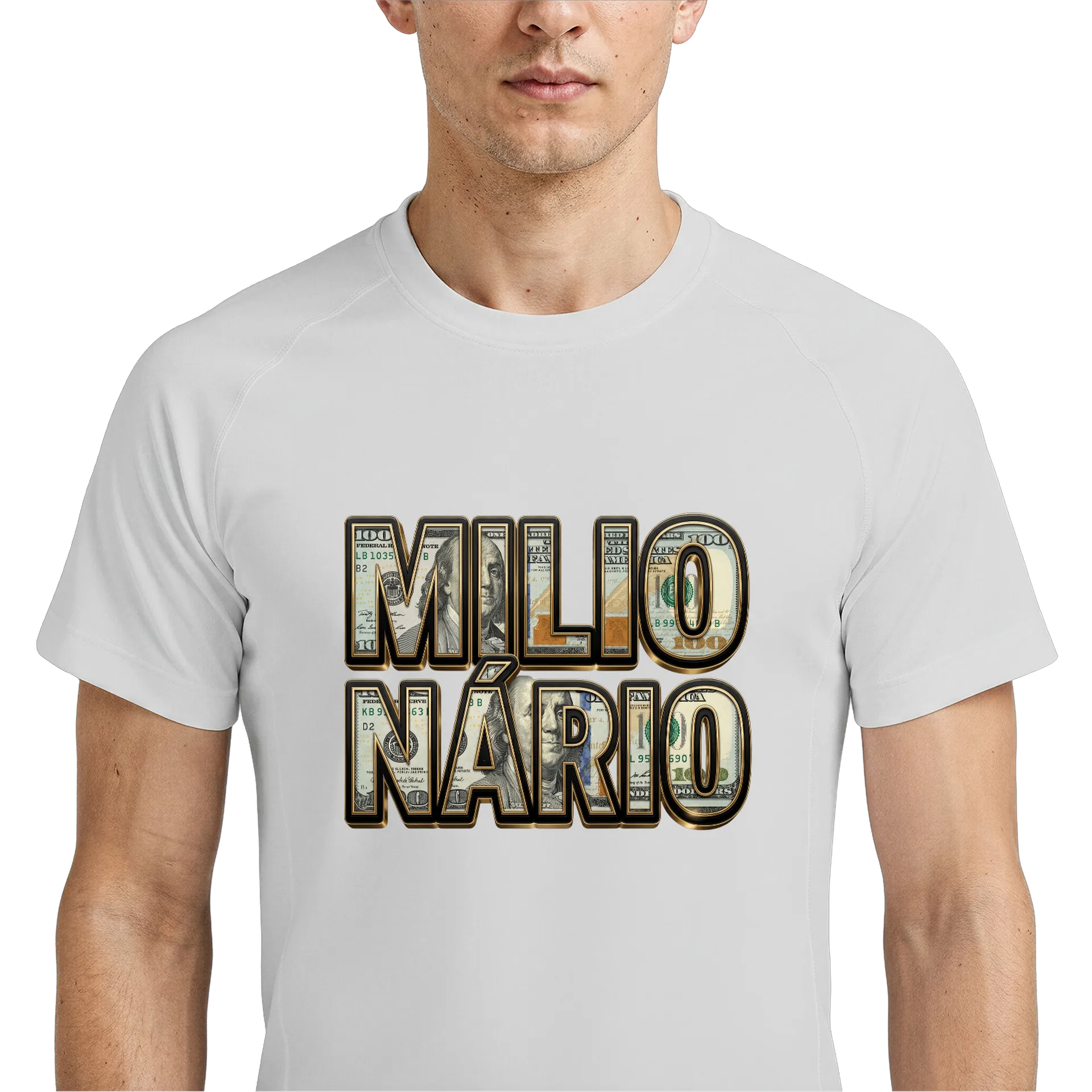 Camiseta Dry Fit Estampa Milionário 100% Polyester - Imagem 4