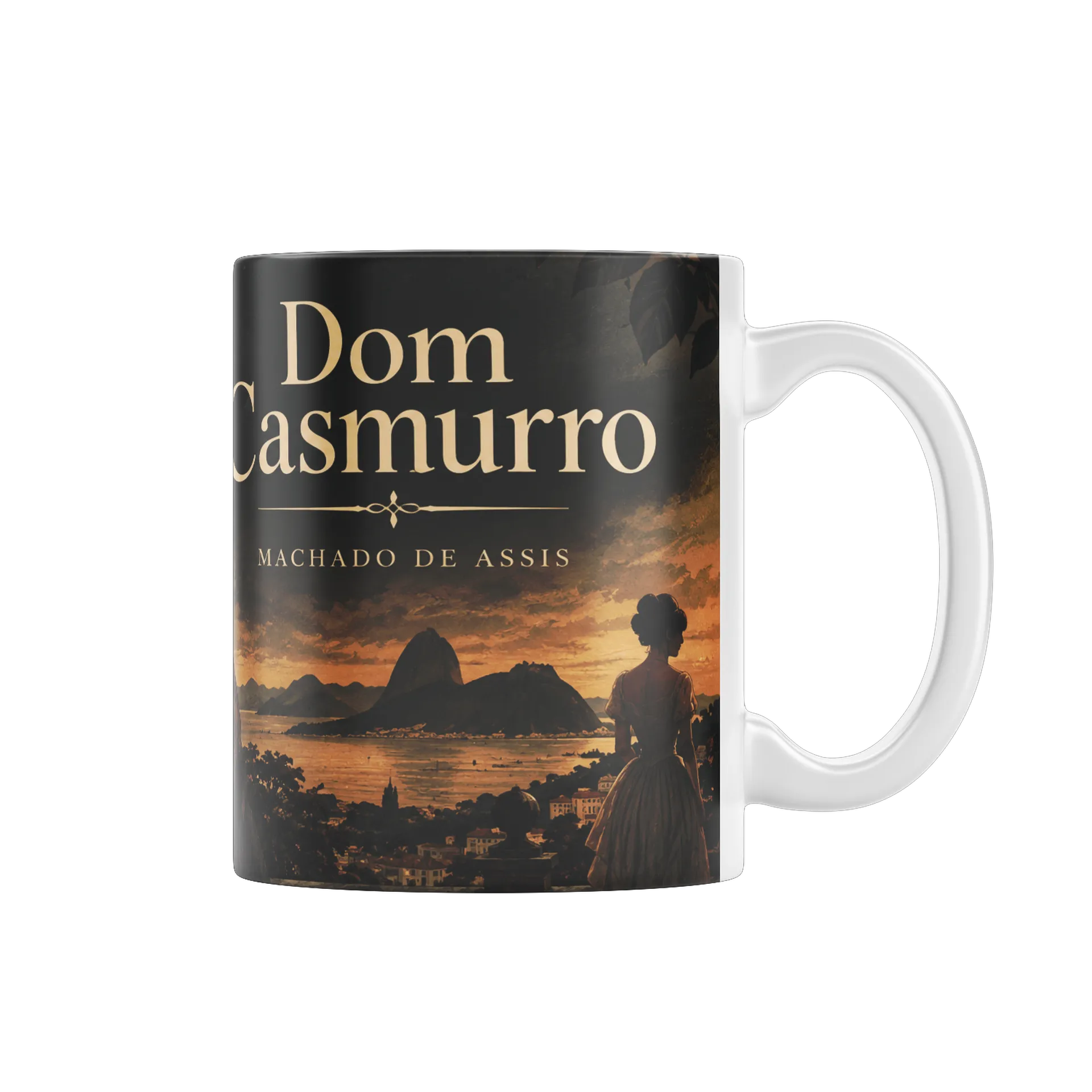 Caneca Dom Casmurro Machado de Assis Ilustrada 325ml - Imagem 1