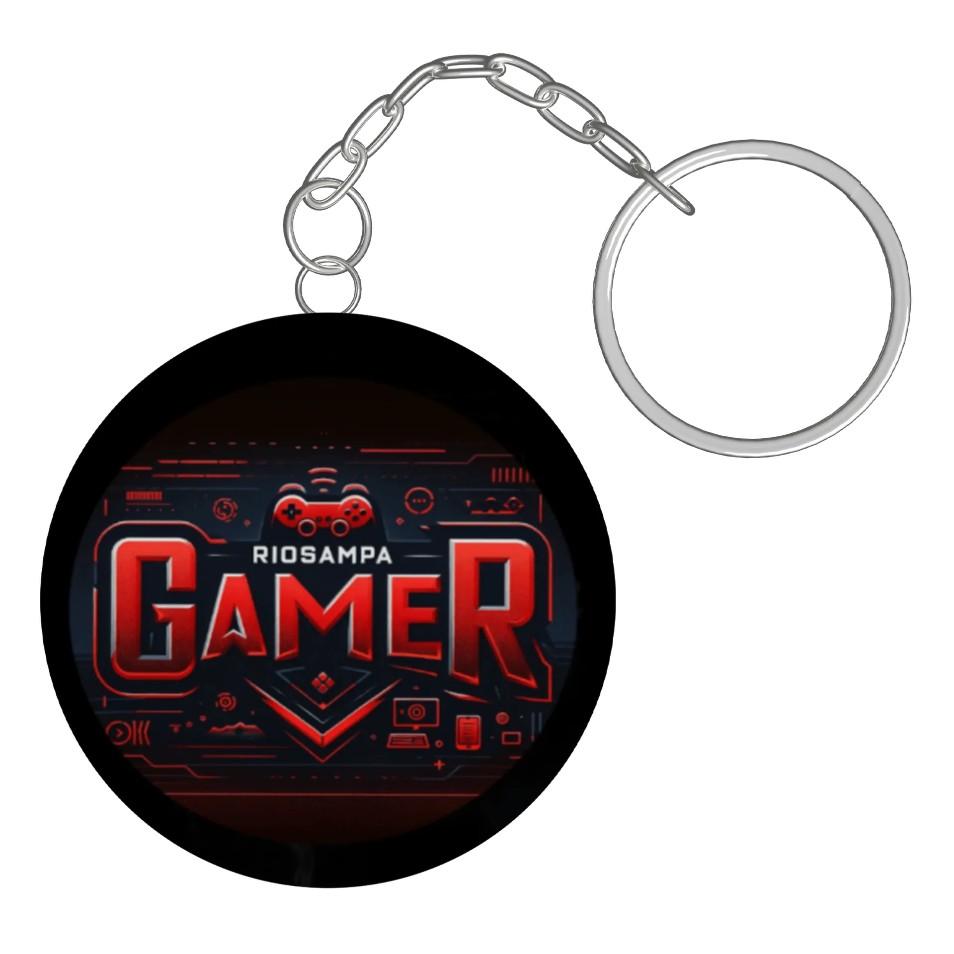 Chaveiro MDF Gamer Riosampa 5x5cm de RioSampa Gamer 