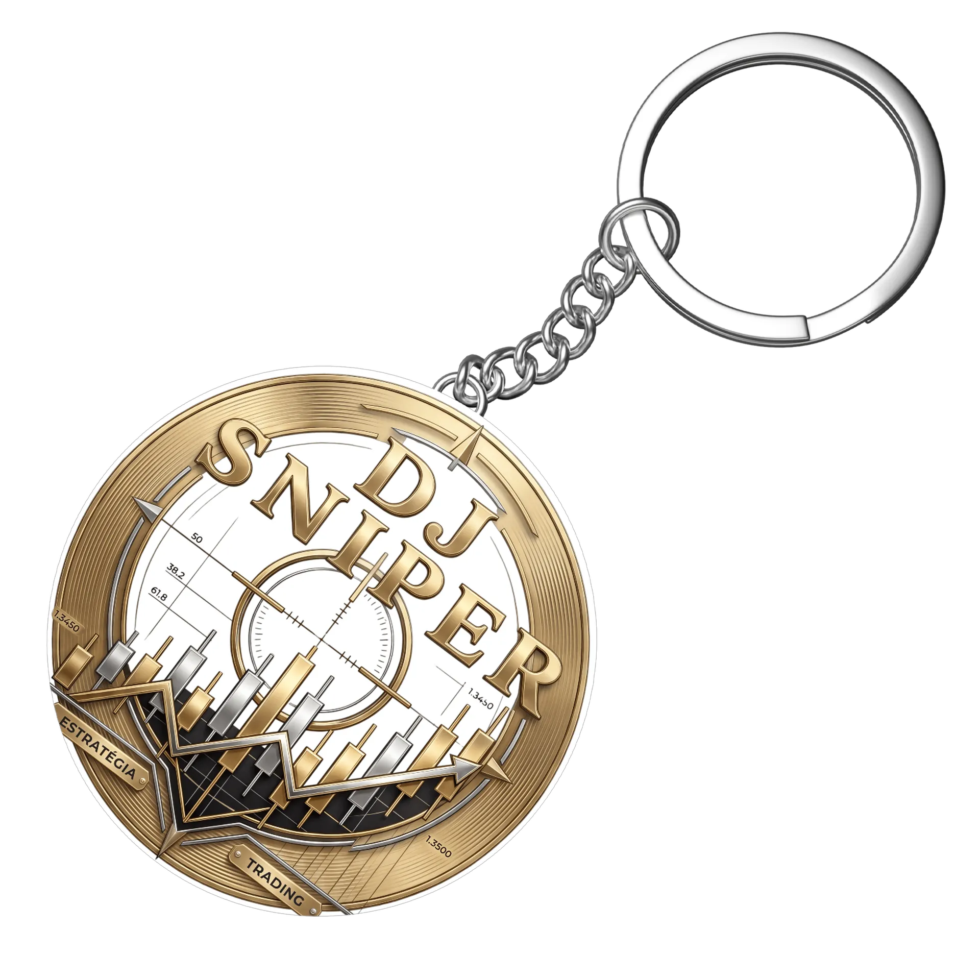 Chaveiro MDF Logotipo DJ Sniper Estratégia Trading - Imagem 4
