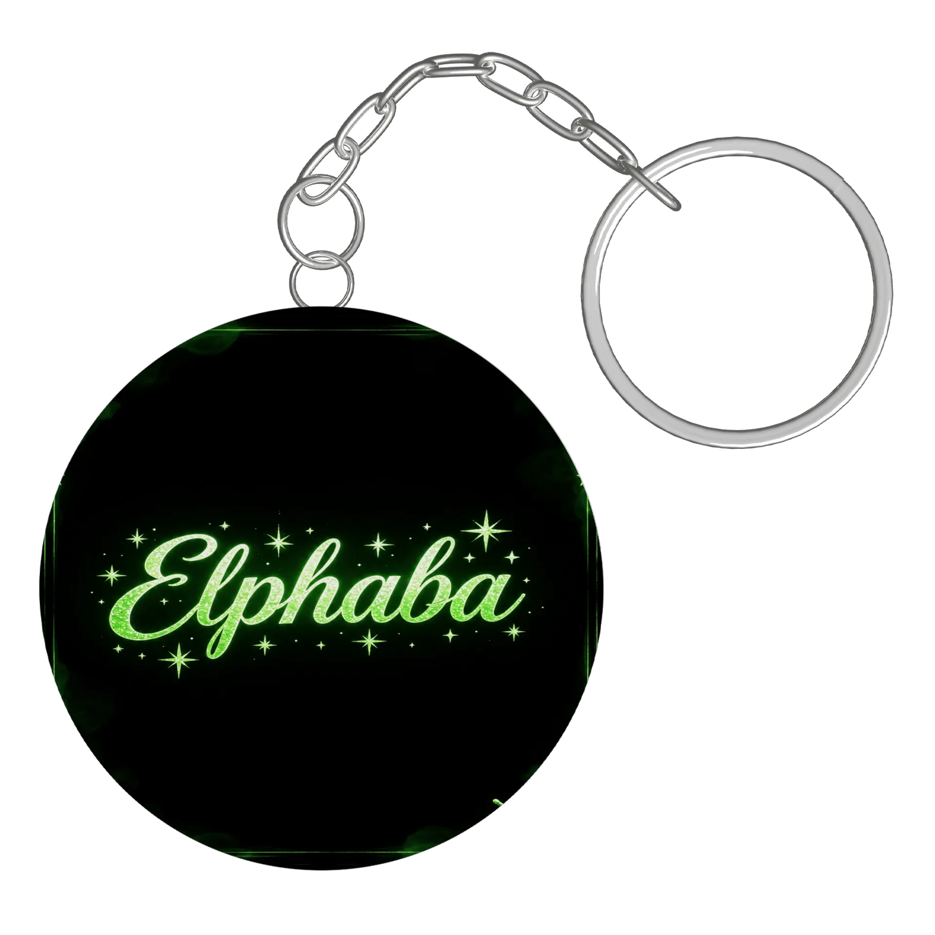 Chaveiro MDF Gravação Esfera Epibaba Estampa Neon Verde - Imagem 2