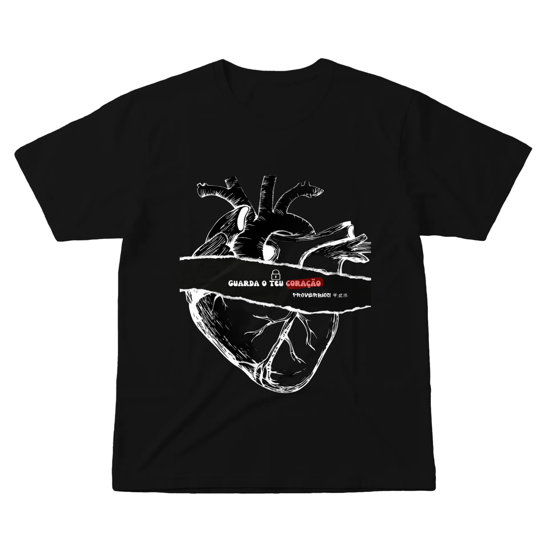 Camiseta Coração Ilustrado 100% Algodão - Imagem 1