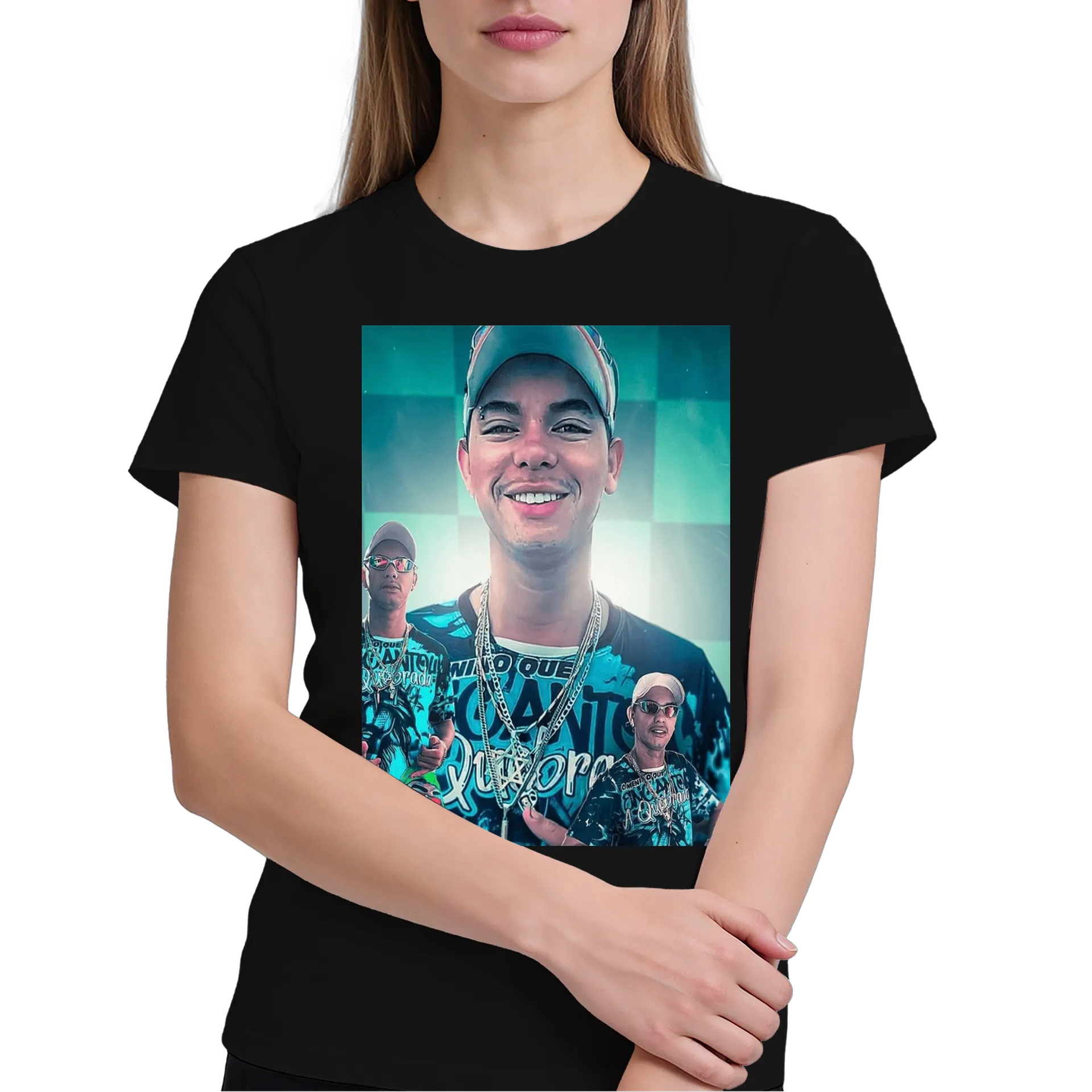 Camiseta Estampa Personalizada Azul 100% Algodão - Imagem 4