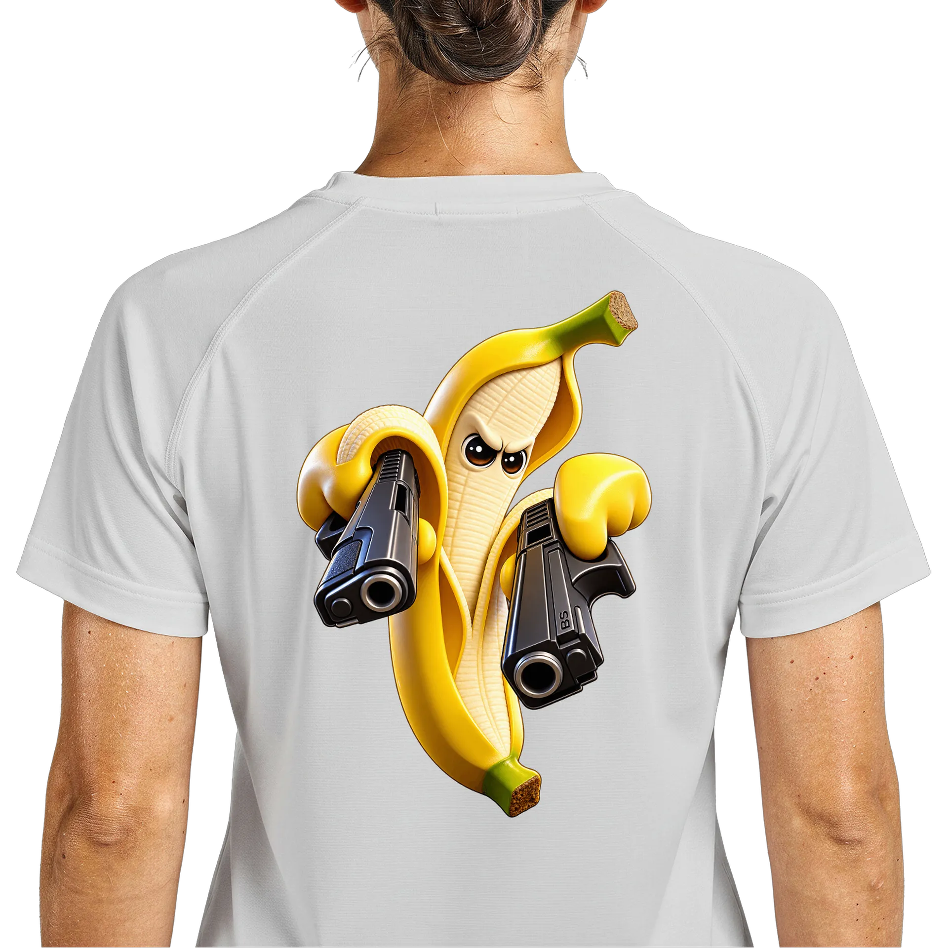 Camiseta Dry Fit Banana Cartoon com Pistolas Amarelas - Imagem 5