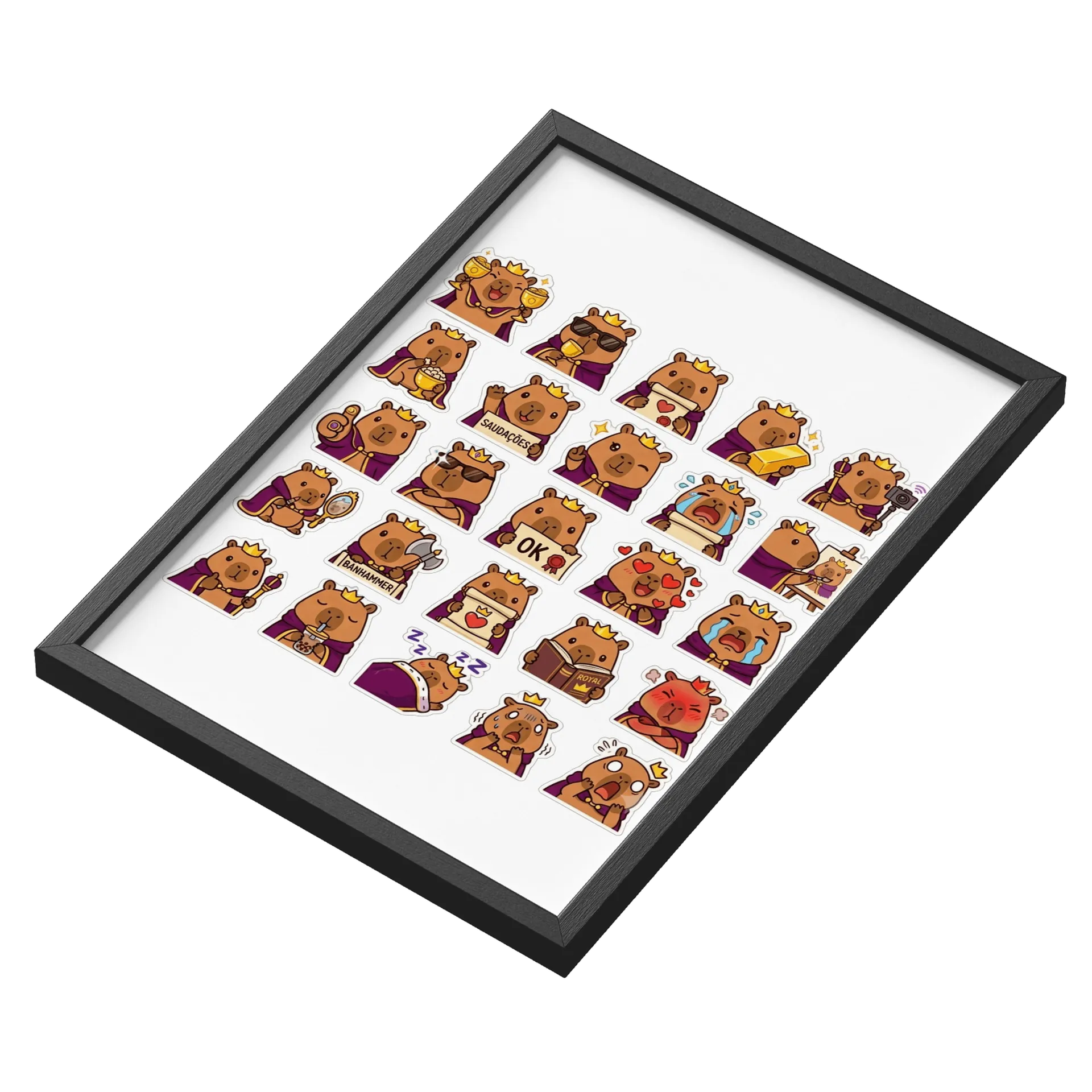 Quadro A3 personalizado Com Vidro de CapivaraReiOfc — imagem 3 de 3
